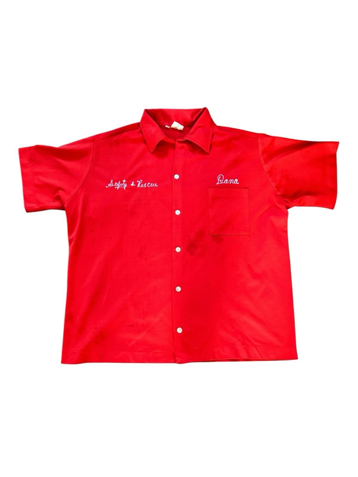 Mr. More Bowling Shirt Vintage Racing Shirt Red SAN JOSE SPEEDWAY California XL