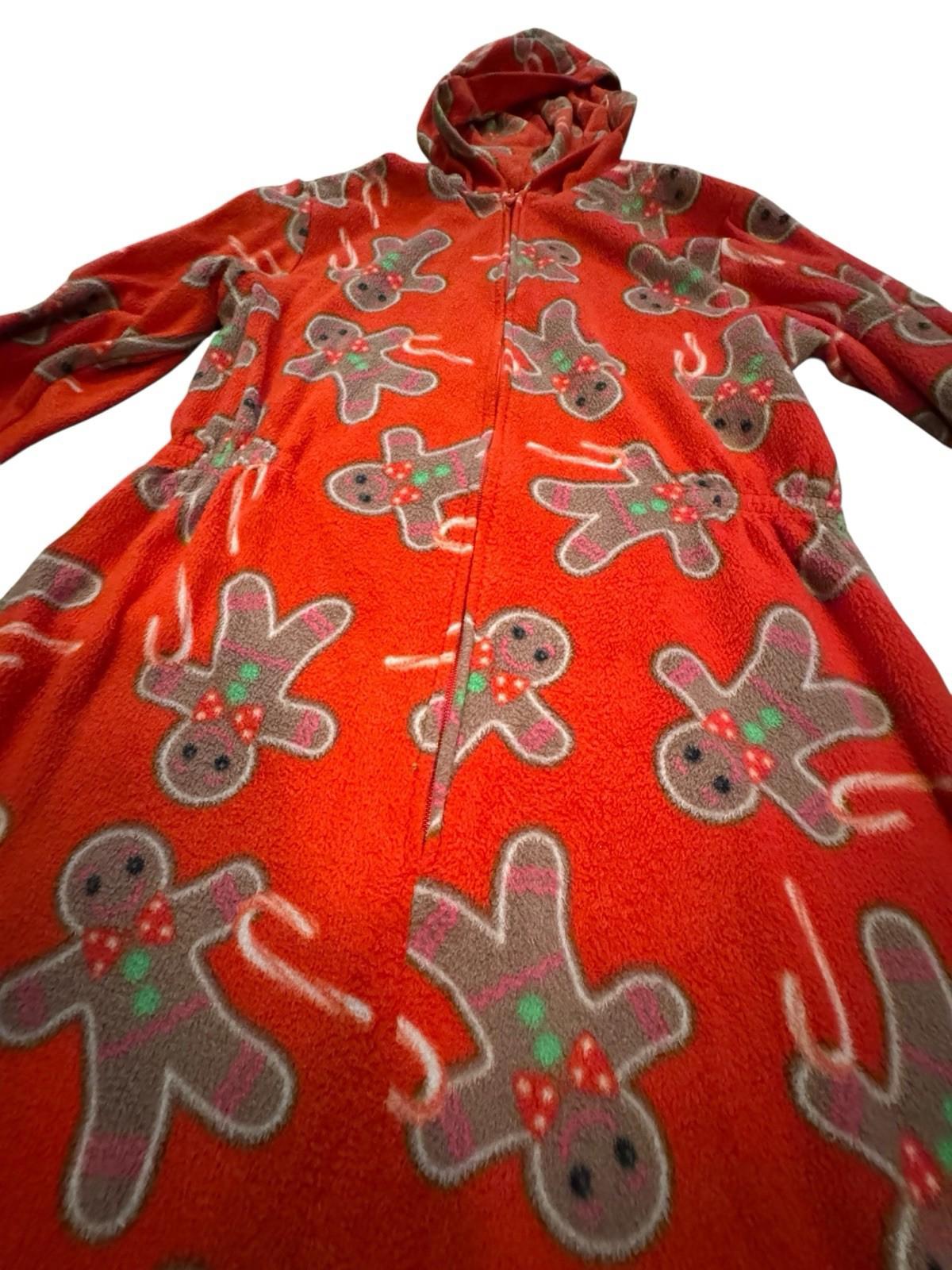 Komar Kids Girls Hooded Gingerbread Man Christmas Pajamas Small 7/8