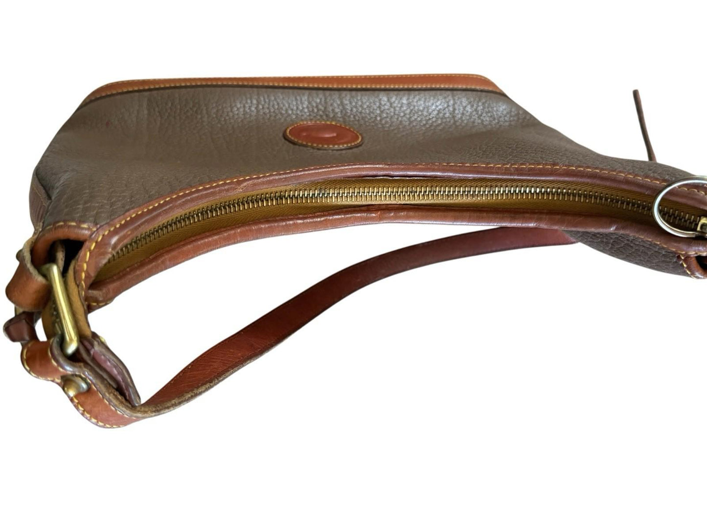 True Vintage Dooney And Bourke Brown Leather Satchel Handbag Pocketbook Bag