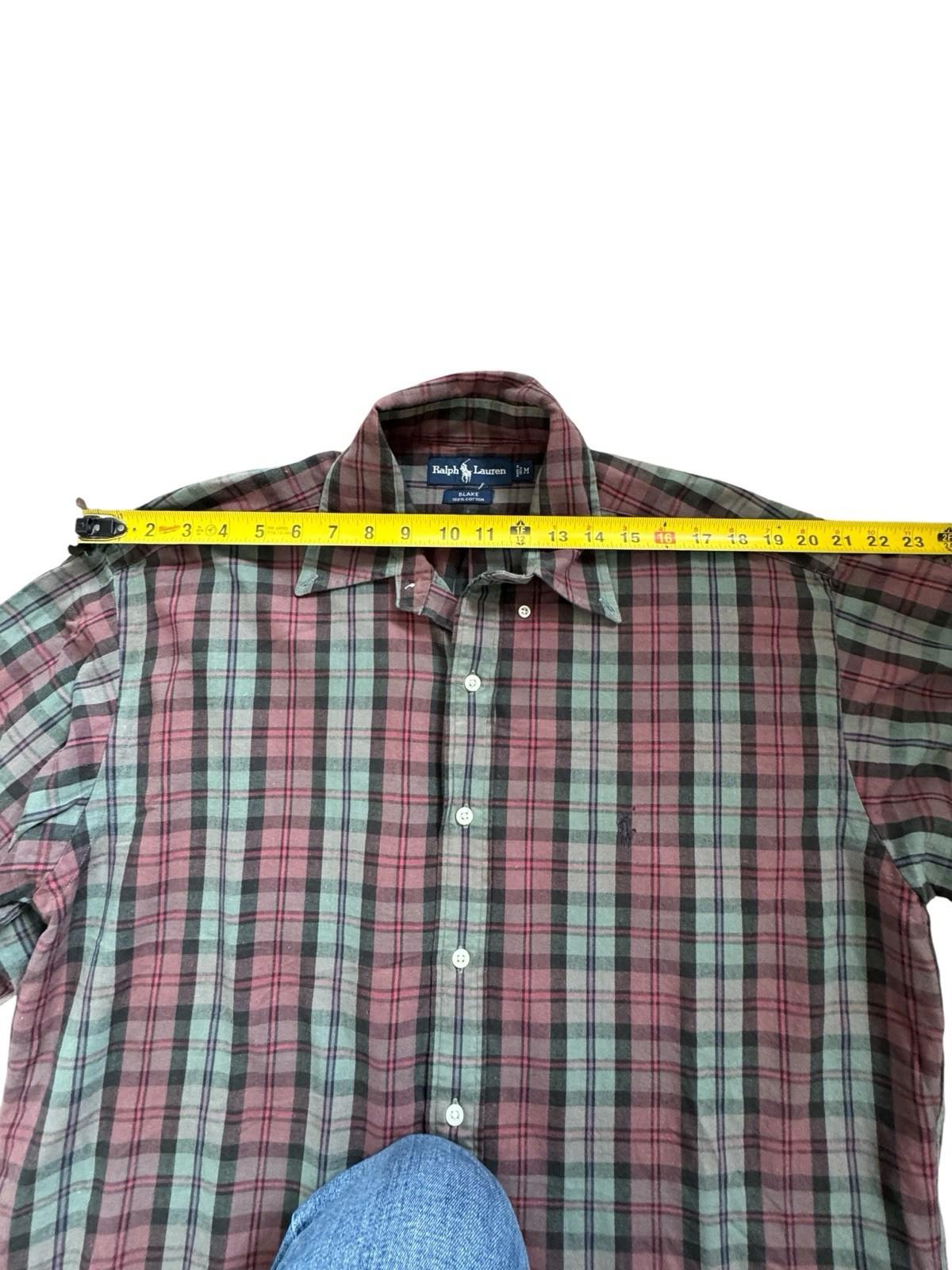 Ralph Lauren Men's Medium Blake Plaid Cotton Long Sleeve Button Down Shirt