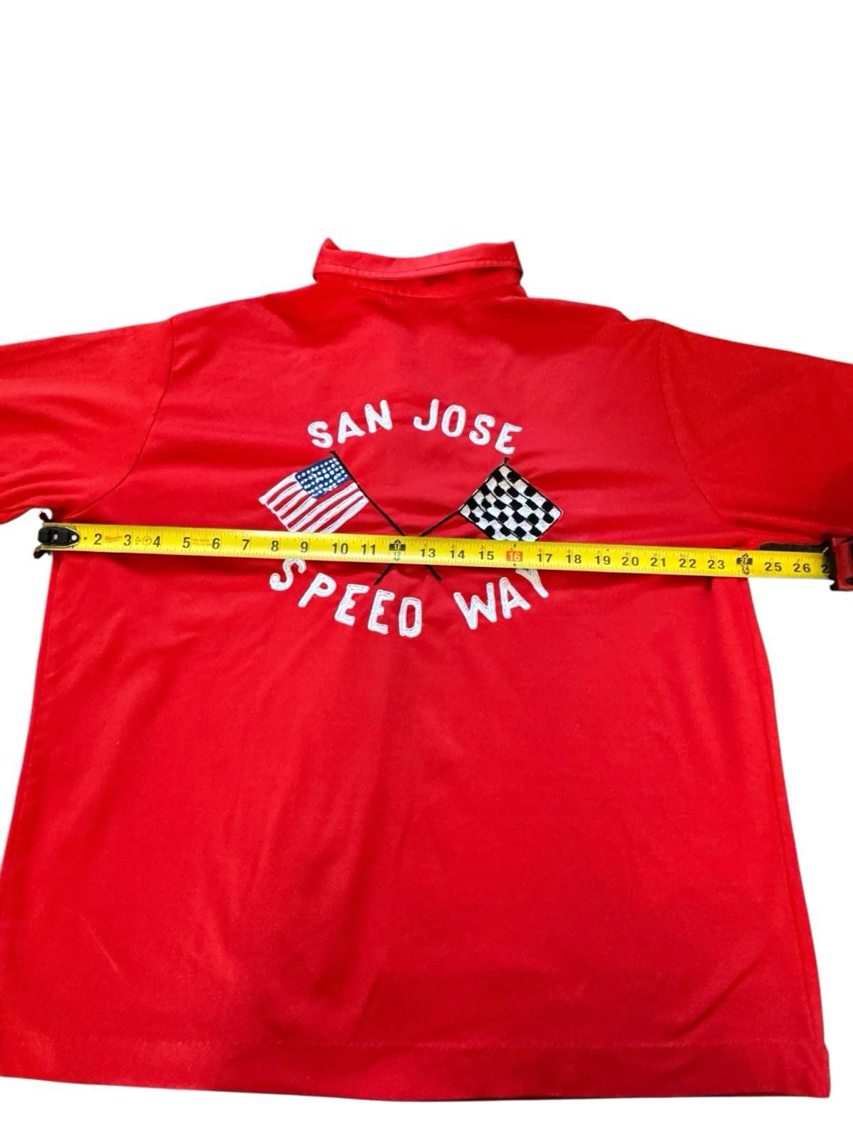 Mr. More Bowling Shirt Vintage Racing Shirt Red SAN JOSE SPEEDWAY California XL