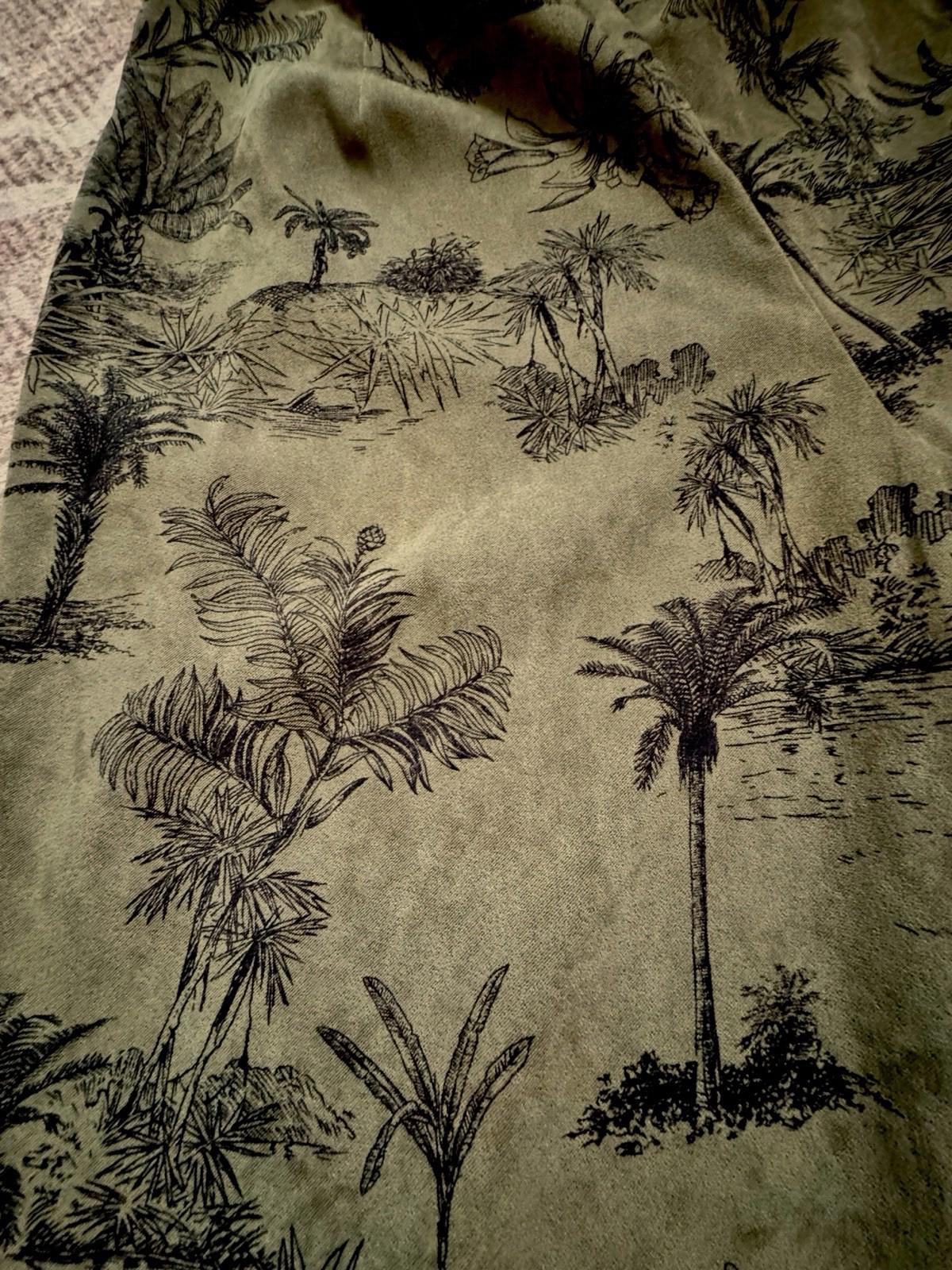 Vintage Y2K Womens Susan Bristol Green Palm Tree Pants Size 10 Dead Stock