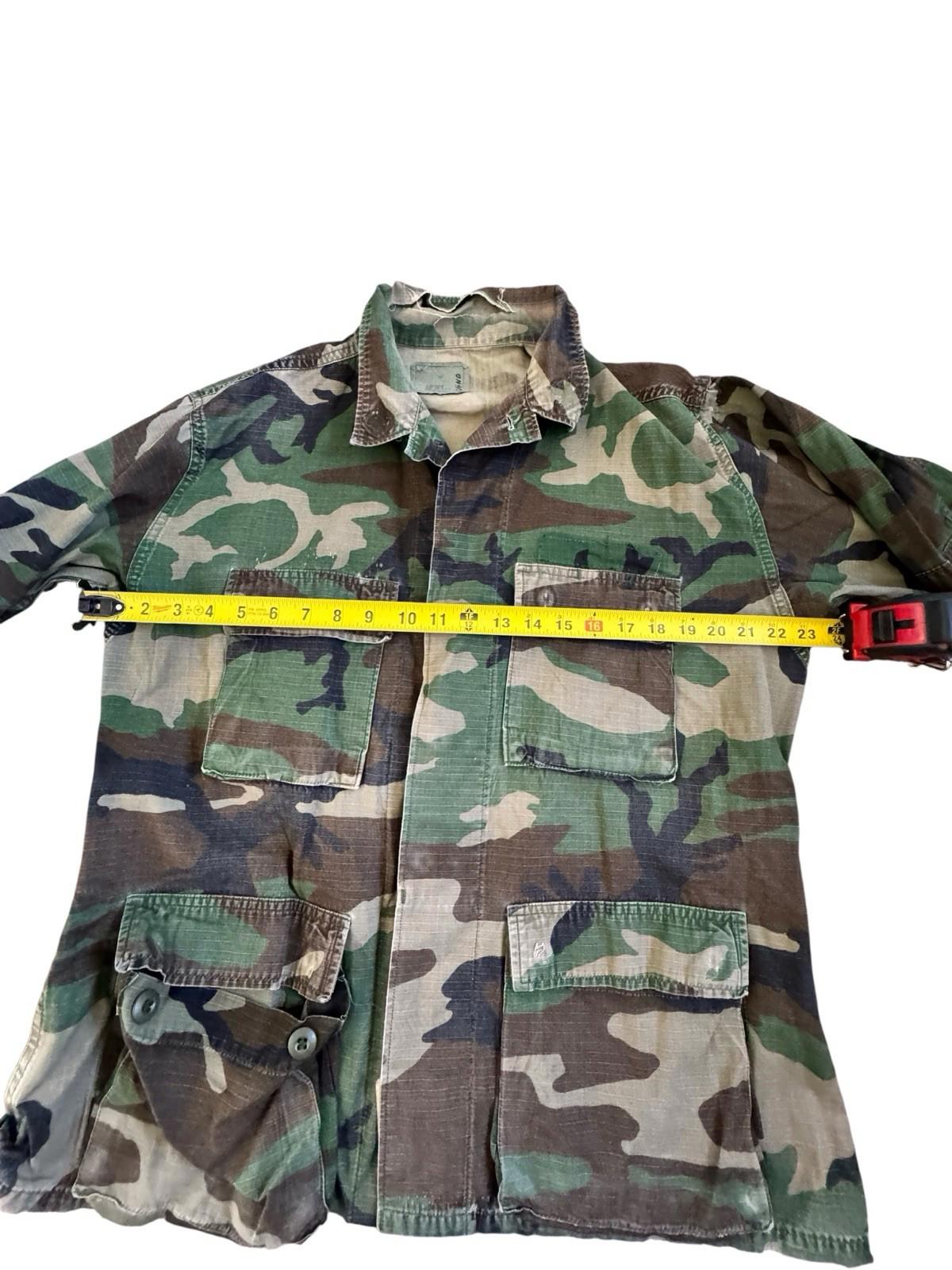 Vintage 1992-dated US Army Jungle Camouflage Fatigue Jacket Medium Named