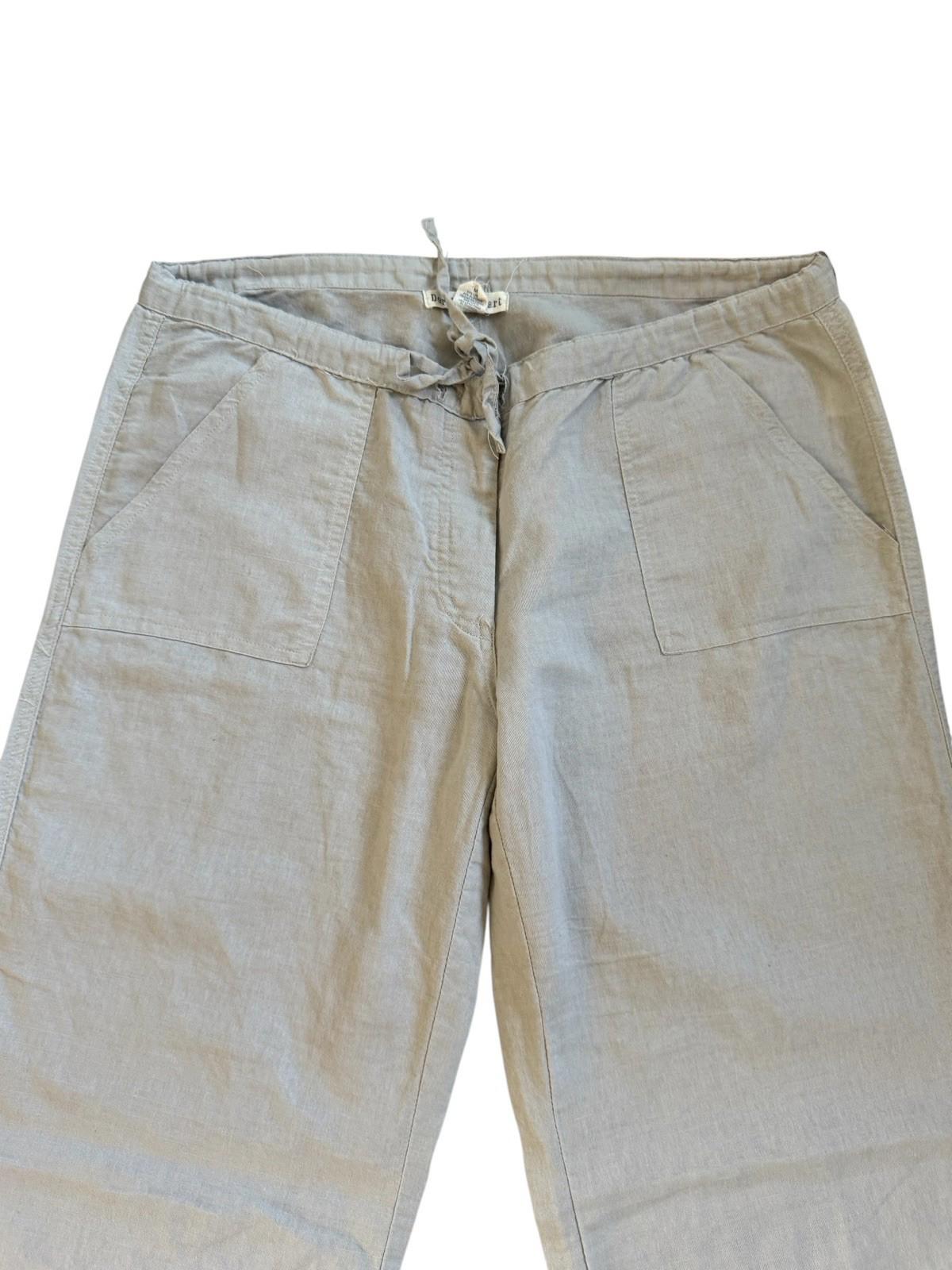 Derek Heart Linen Pants Womens Beige Tan Wide Leg Great For Warm Weather Medium