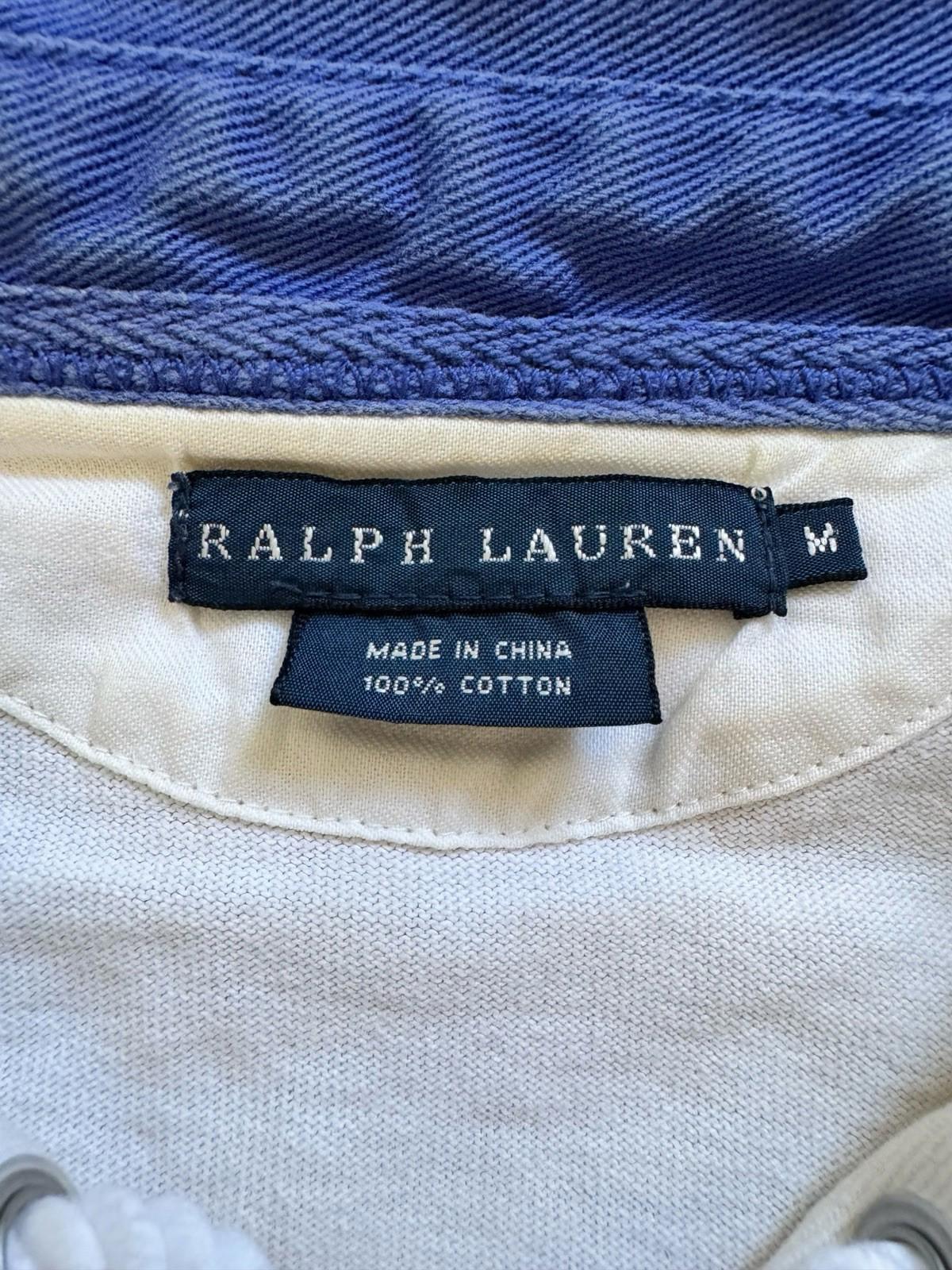 Vintage Polo Rugby Shirt HMS Ralph Lauren Preppy Yachting Sportsman Rope Ties M