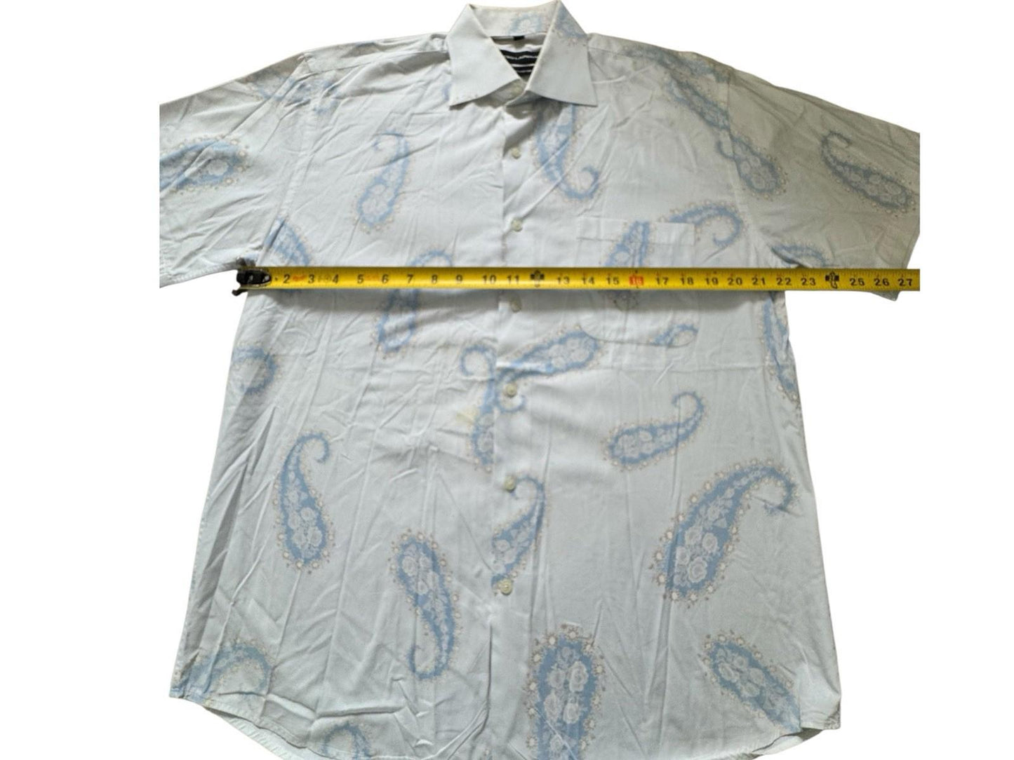 Ted Lapidus Men's Shirt Size Large Amoeba Pattern Short Sleeve Cotton