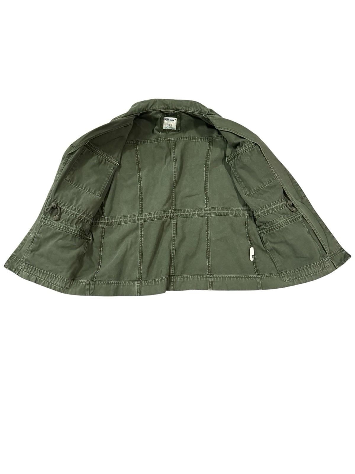 Old Navy Jacket Medium Utility Canvas Military Field Army Olive Long