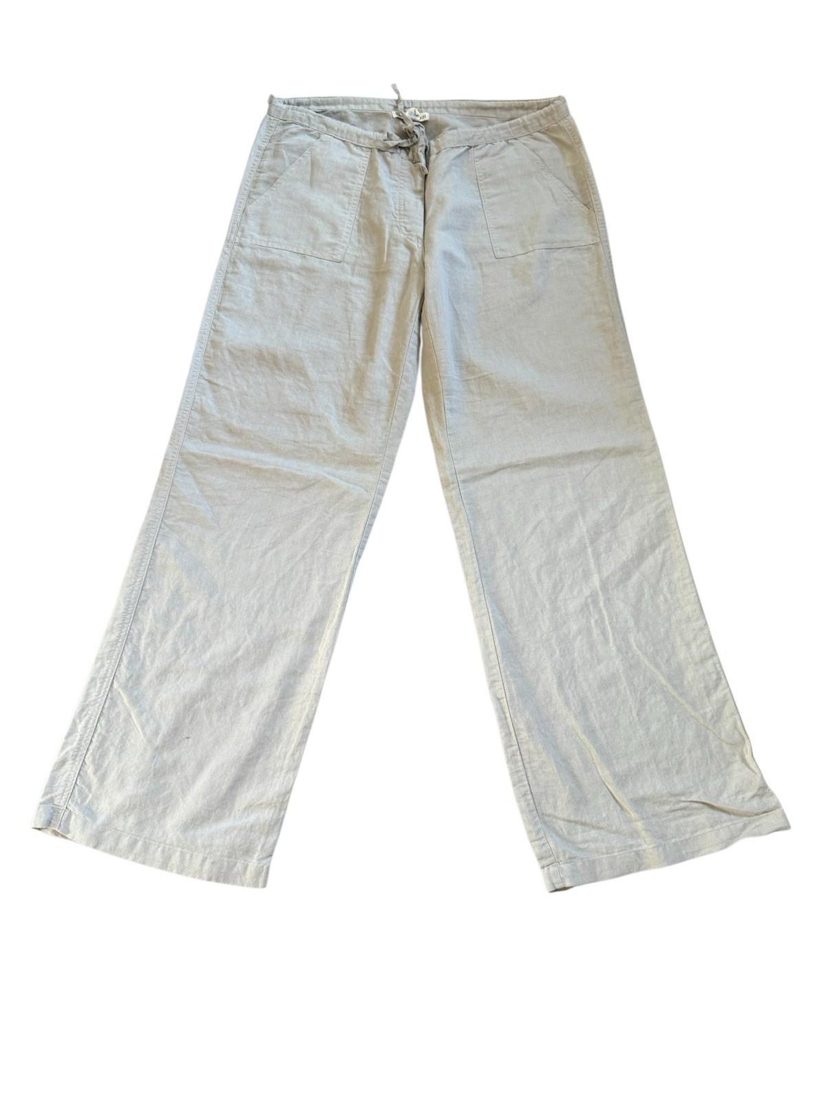 Derek Heart Linen Pants Womens Beige Tan Wide Leg Great For Warm Weather Medium