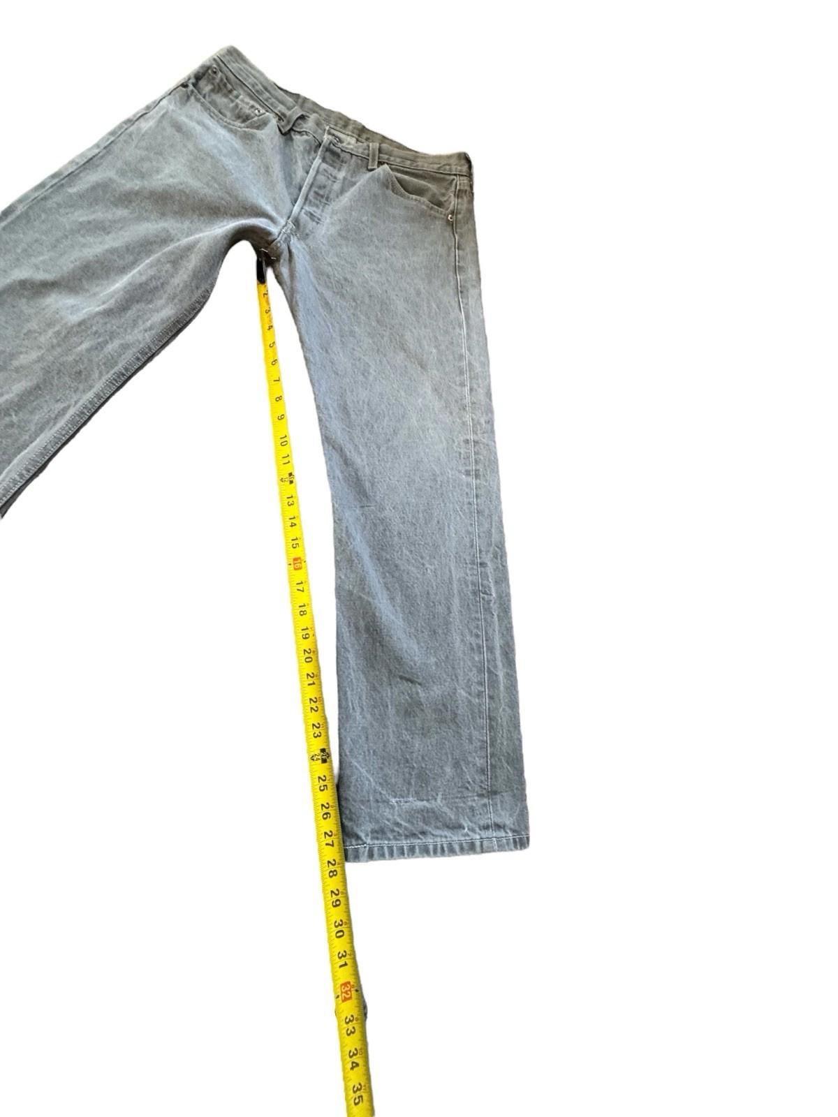 Vintage Mens Levis 501 Button Jeans Fly 34 x 32 Grey Near Perfect