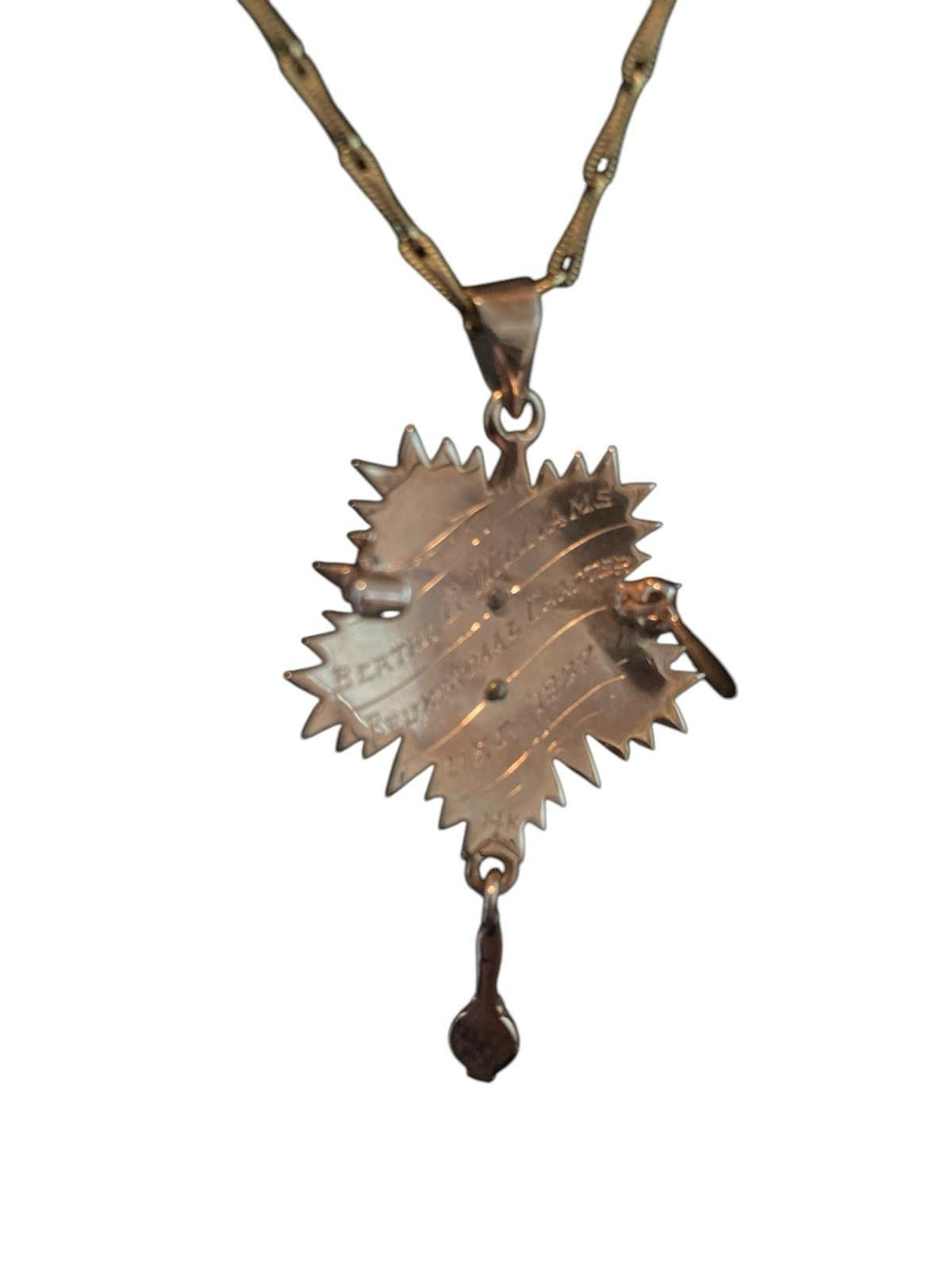 14K Gold Sorority Fraternal Pendant 1/20 12K Gold Necklace 1937 Beukendaal