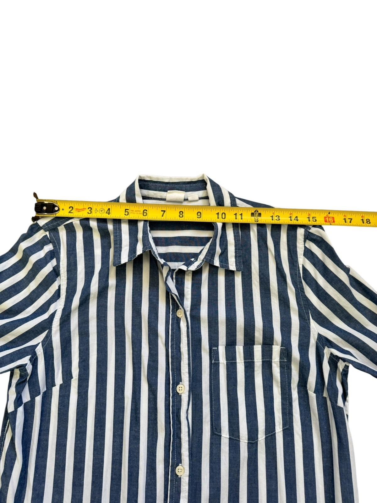 Excellent GAP Women's Bold Blue Striped Button Down Oxford FB Shirt Size XS