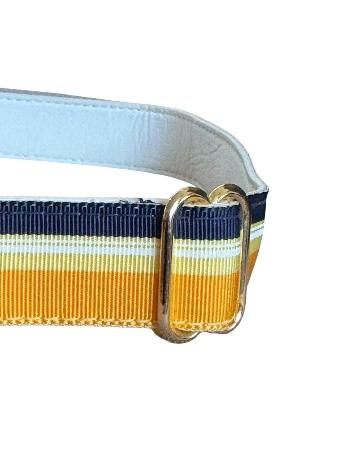 Vintage Anne Klein 1976 Accessocraft NYC Gold Lion Belt Buckle w/ Grosgrain Belt