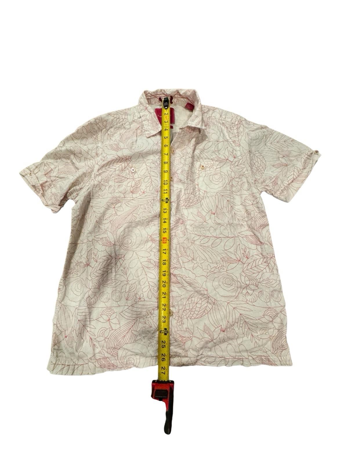 Tommy Bahama Island Modern Fit Red Floral Hawaiian Silk Cotton Shirt Mens M