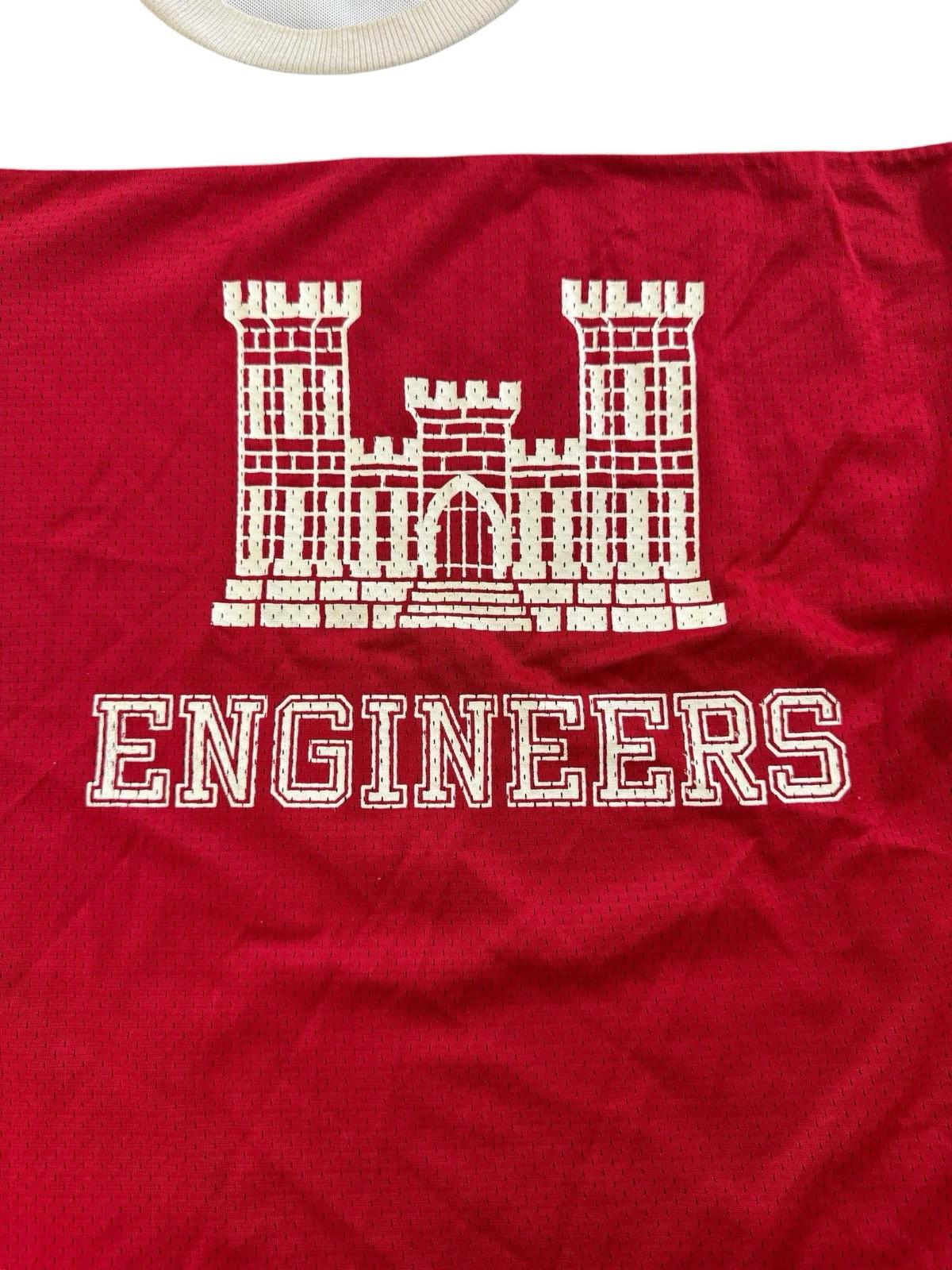Vtg 60s Artex Engineers Cotton Polyester USA Made Red White Jersey Size M