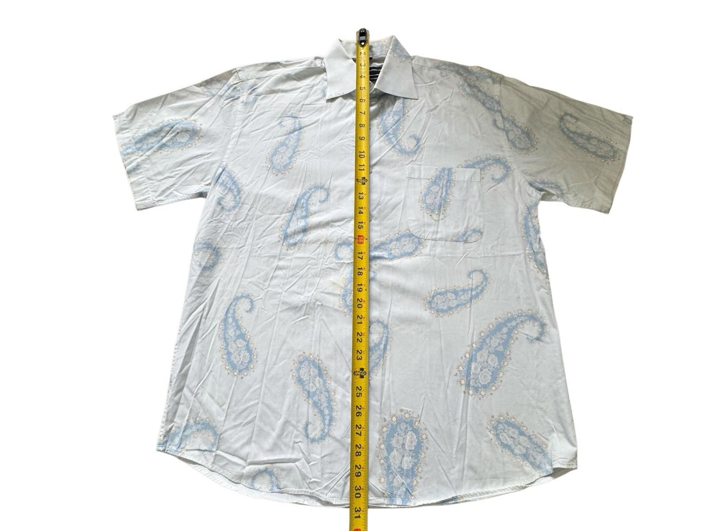 Ted Lapidus Men's Shirt Size Large Amoeba Pattern Short Sleeve Cotton