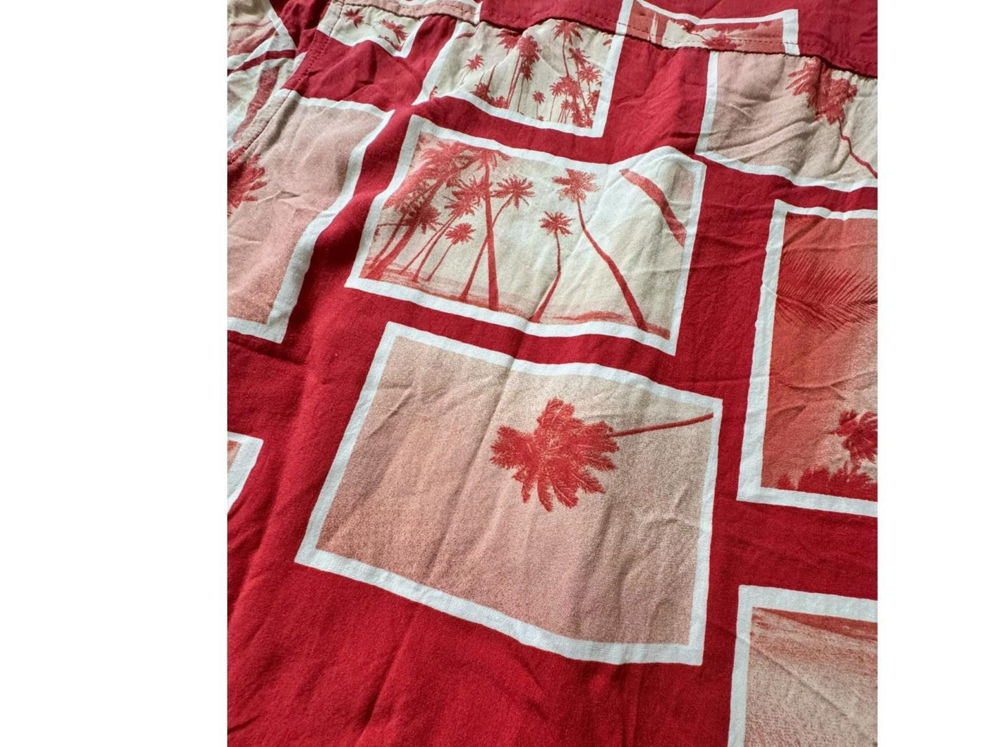 Goodfellow and Co Hawaiian Shirt Size Small Red Palm Trees