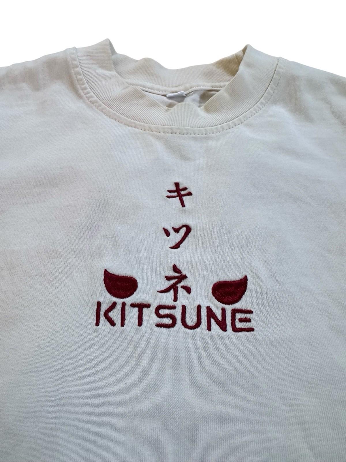 Japanese KITSUNE Heavy White 100% Cotton Mens TShirt Check Dimensions XS