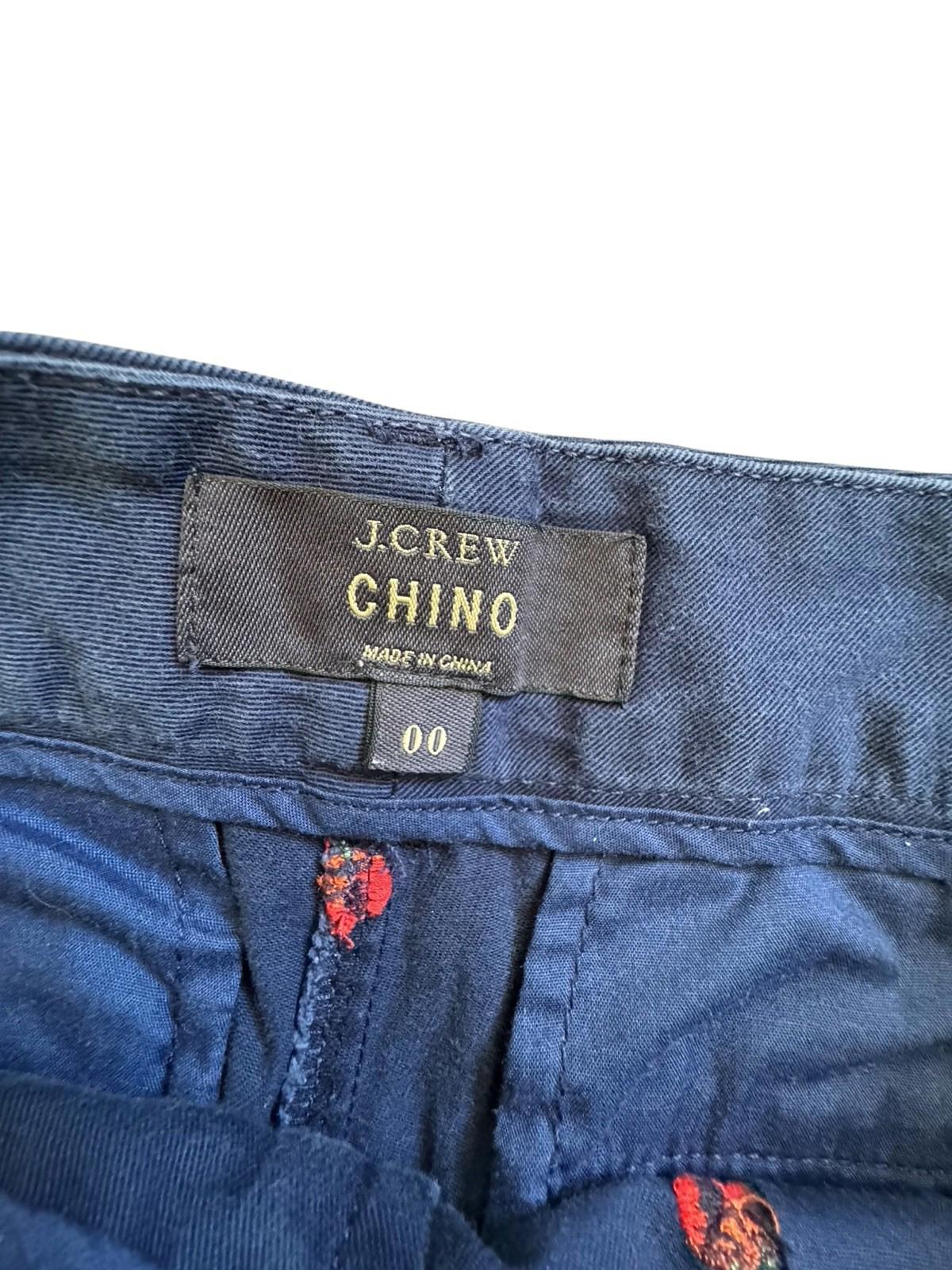J.Crew Women's Size 00 Blue With Cherry Cherries 4" Chino Shorts