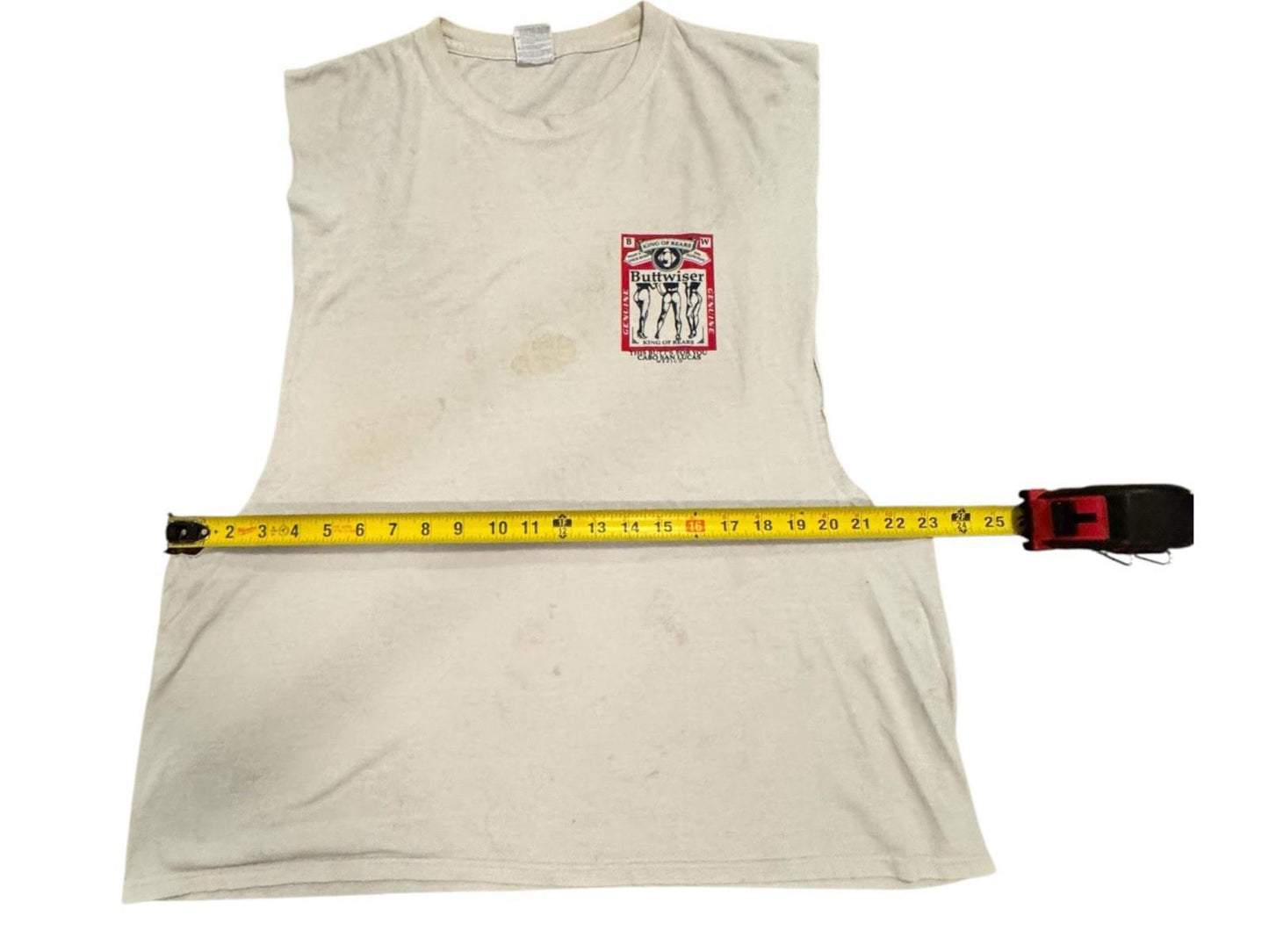 Vintage 80s Buttweiser Budweiser Beer Sleeveless Tshirt Mens XL Graphic T Yazbek