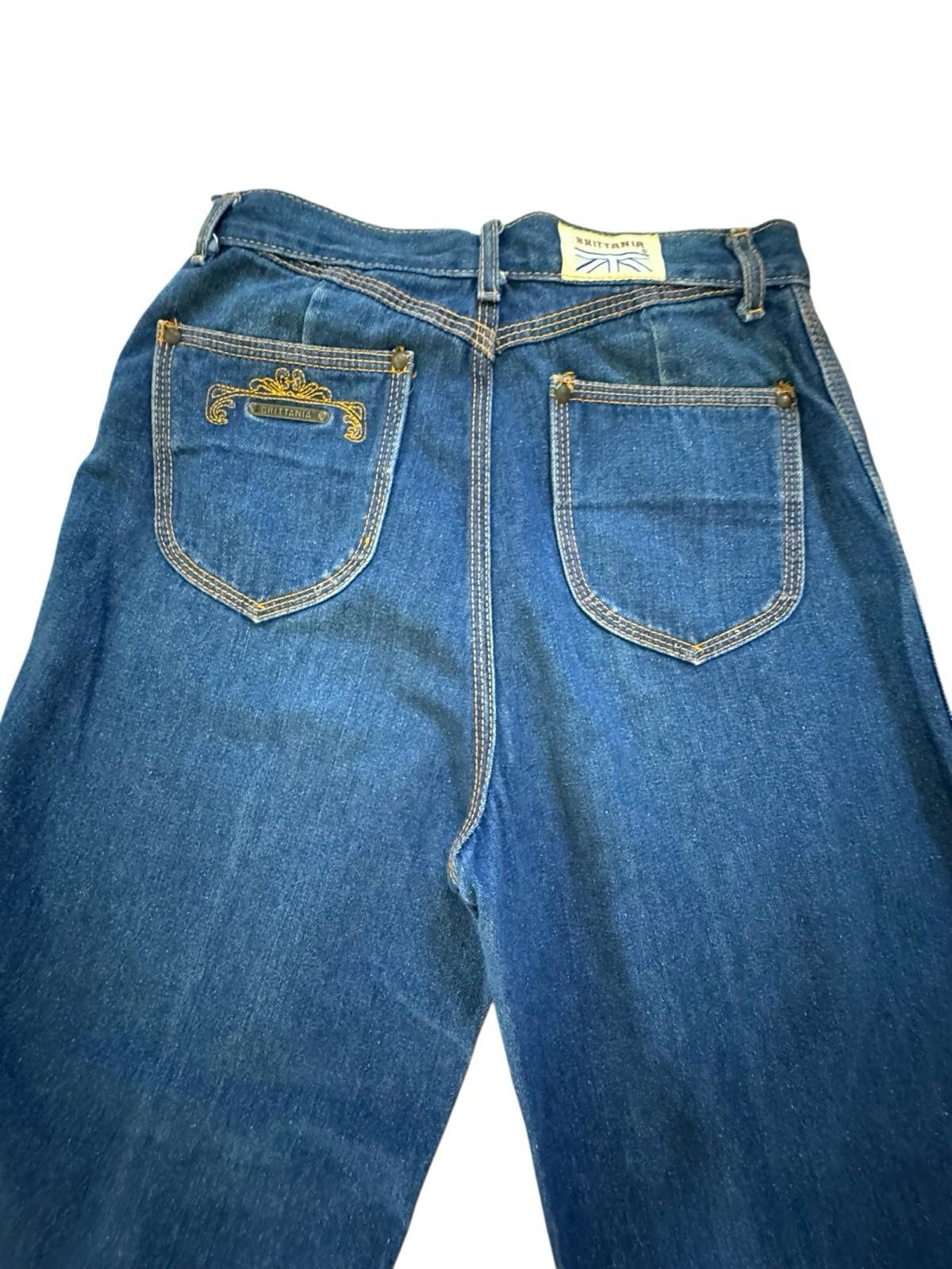 Vintage Britannia Jeans Wide Leg Sailor Pocket Denim Flare Blue Jeans Womens 10