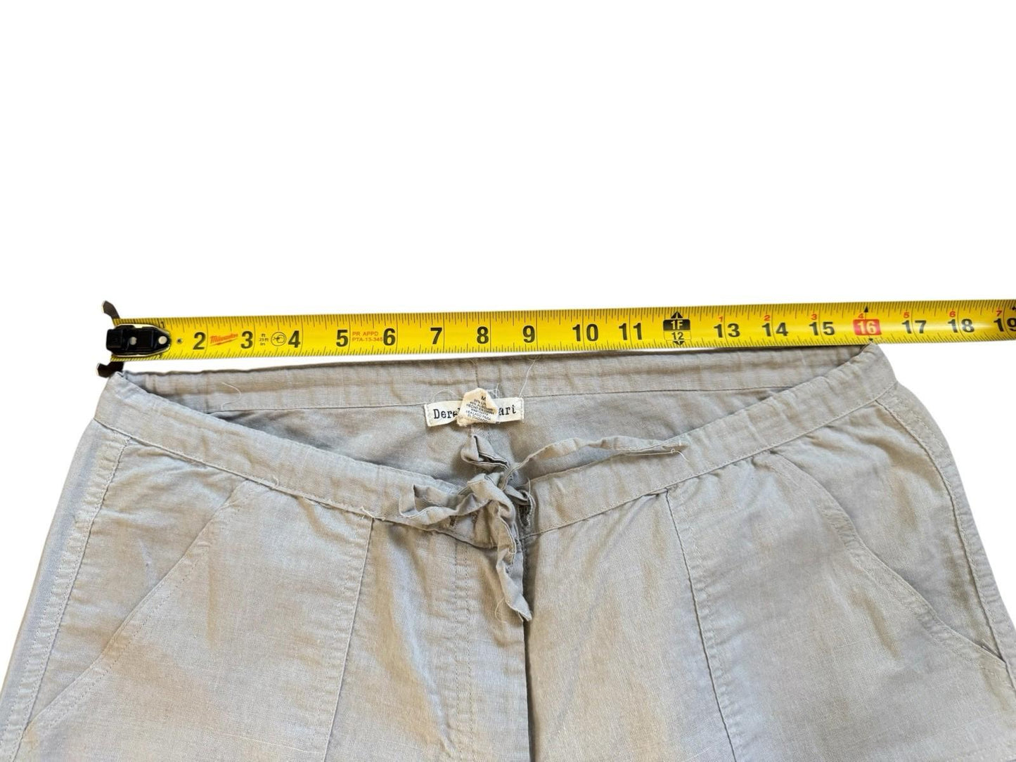 Derek Heart Linen Pants Womens Beige Tan Wide Leg Great For Warm Weather Medium
