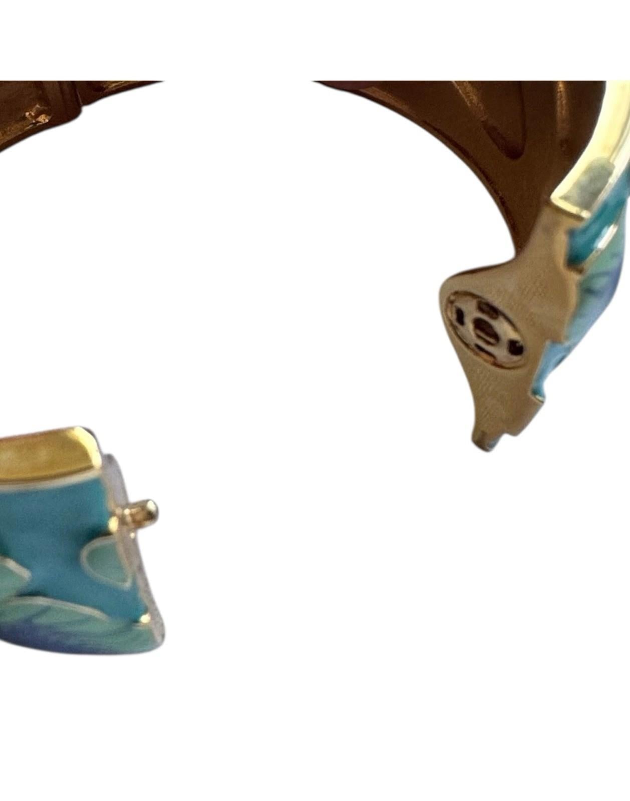Vintage Kate Spade Blue Butterfly Hinged Cuff Bracelet NOS ORV $225