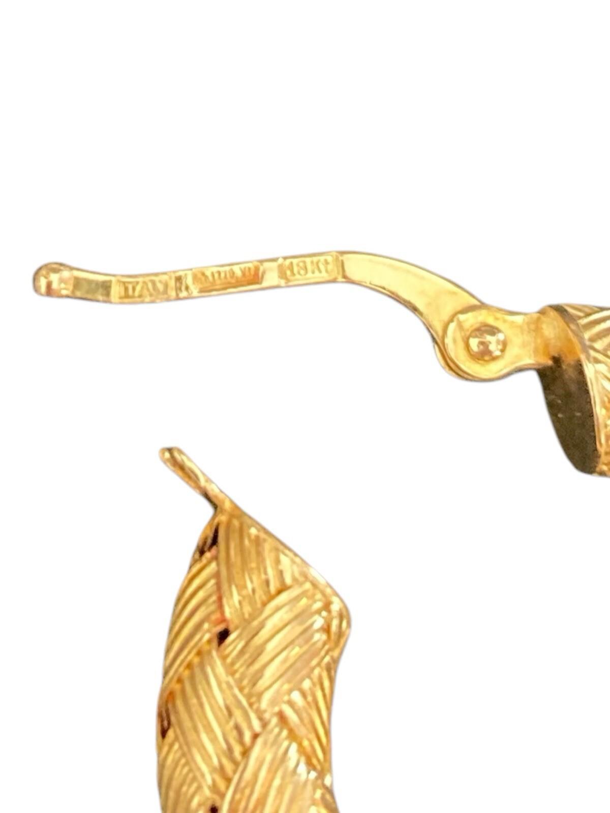 Riccardo Marotto 18k Gold Ornate Patterned Hoop Earrings Italy
