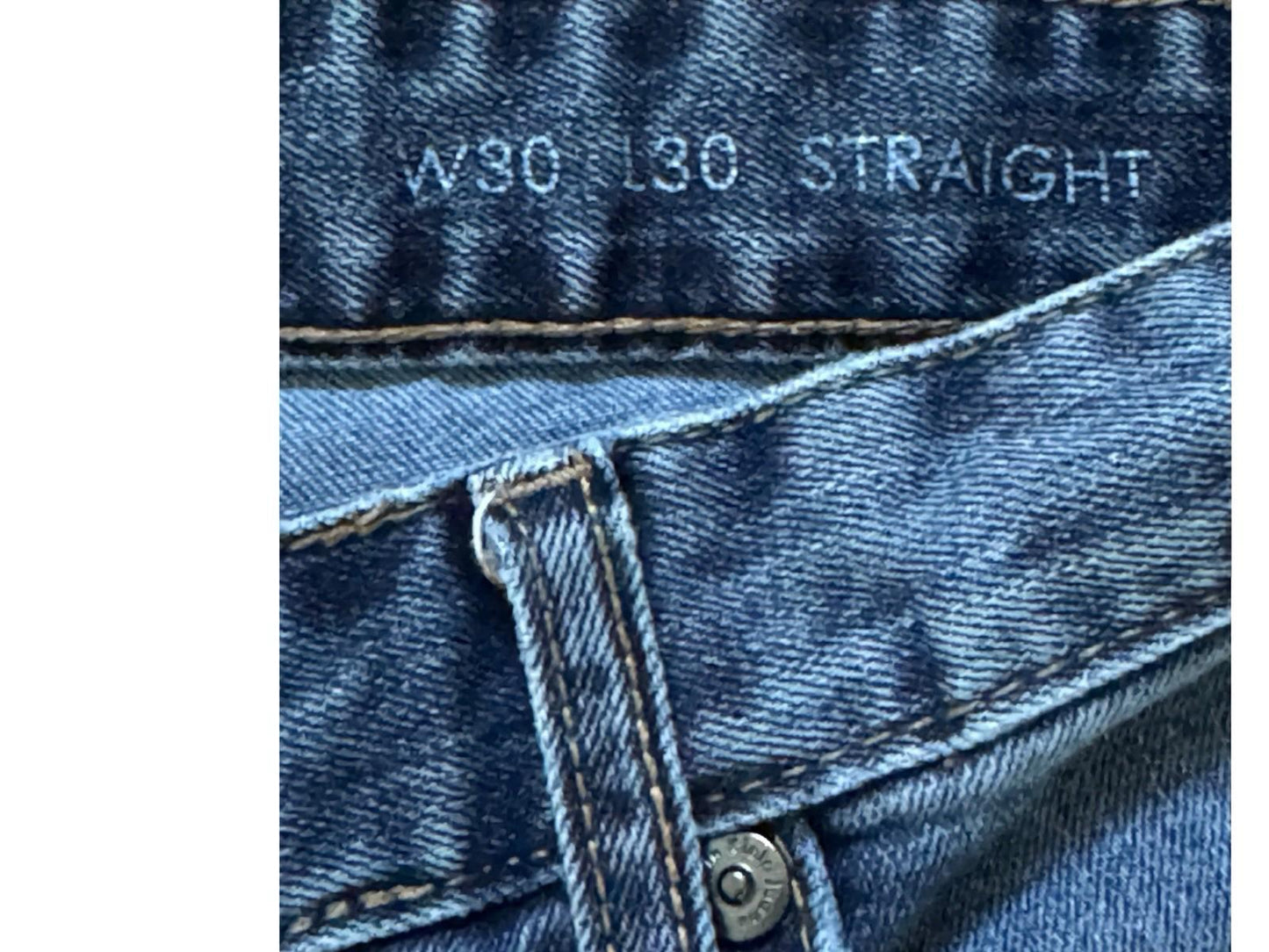 Calvin Klein Size 30X30 Mens Straight Cut Cotton Blue Denim Logo Jeans