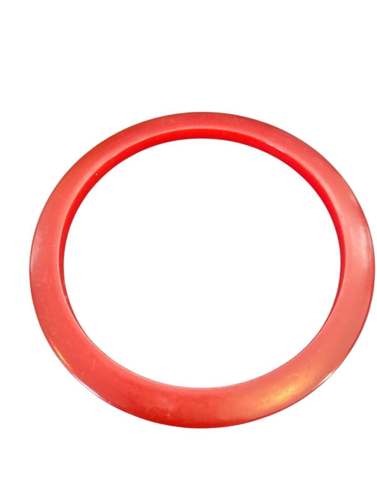 FOUR Vintage Bakelite Red Stackable Spacer Bangle Bracelets Cherry Red Art Deco