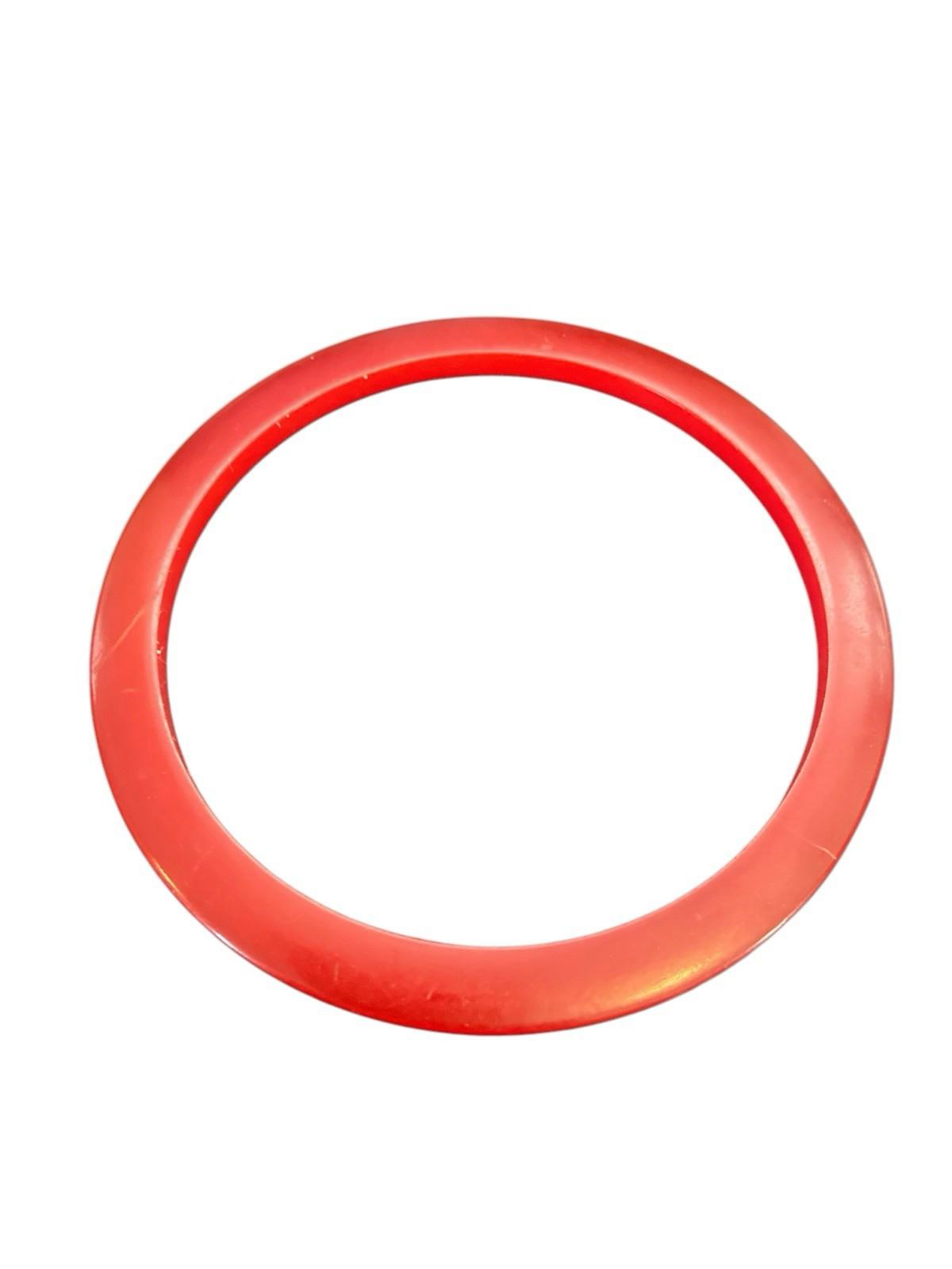 FOUR Vintage Bakelite Red Stackable Spacer Bangle Bracelets Cherry Red Art Deco