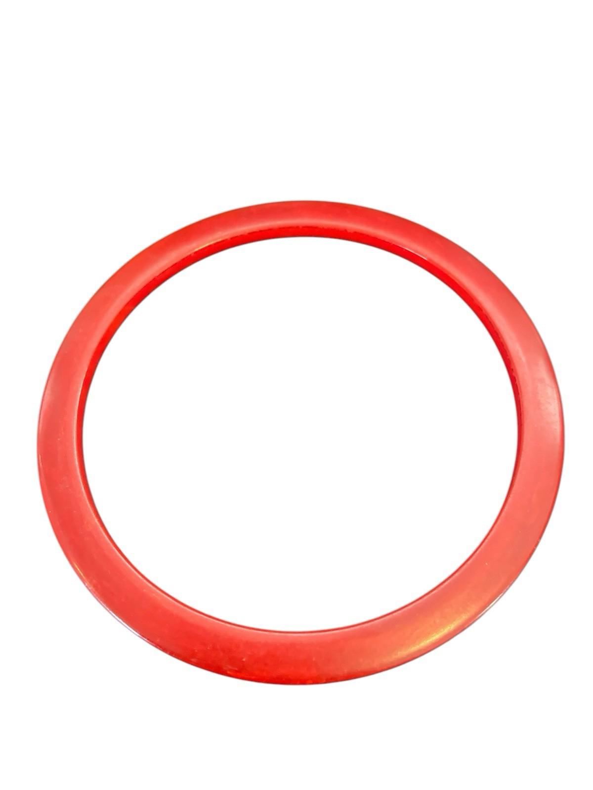 FOUR Vintage Bakelite Red Stackable Spacer Bangle Bracelets Cherry Red Art Deco