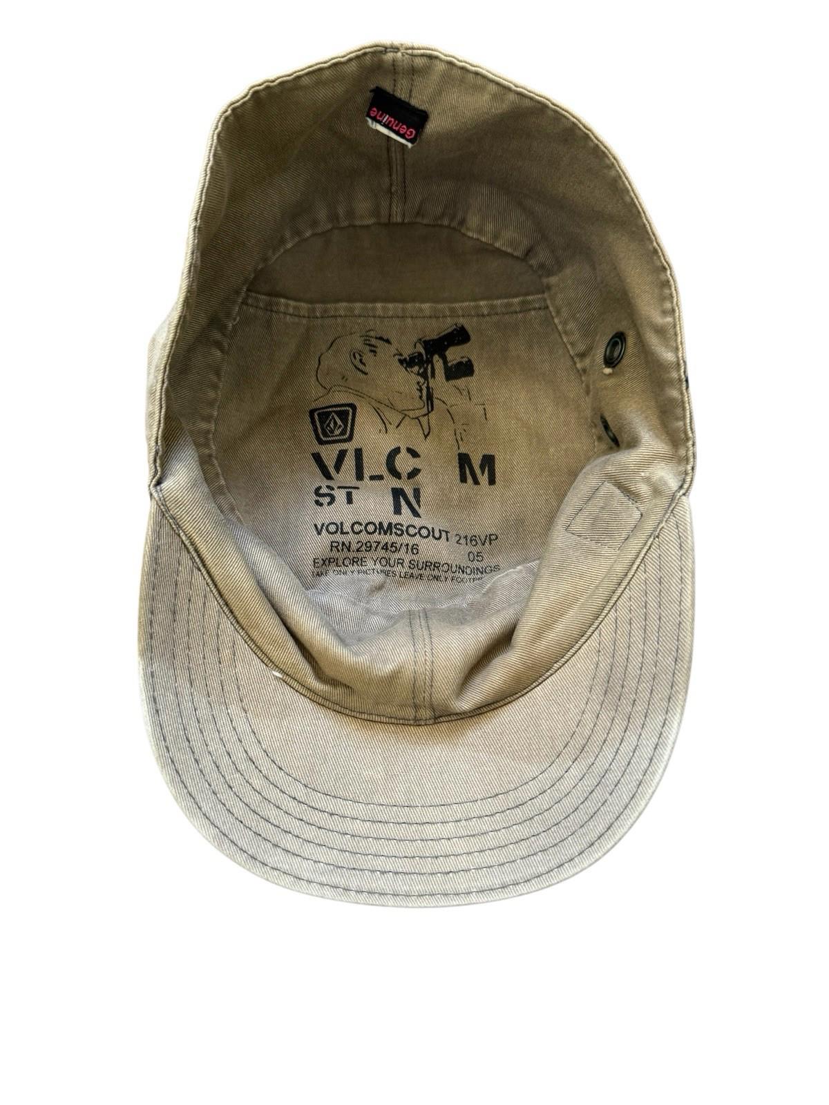 Vintage VOLCOM SCOUT Tan Military Hat Beige Cap Interior Pocket