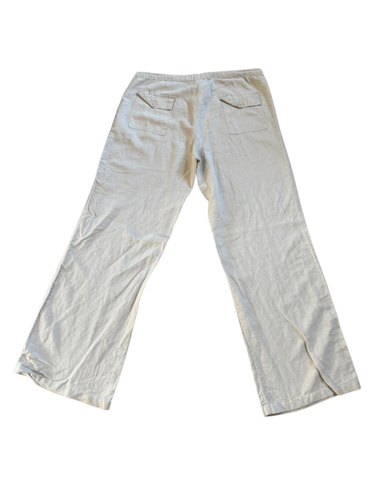 Derek Heart Linen Pants Womens Beige Tan Wide Leg Great For Warm Weather Medium