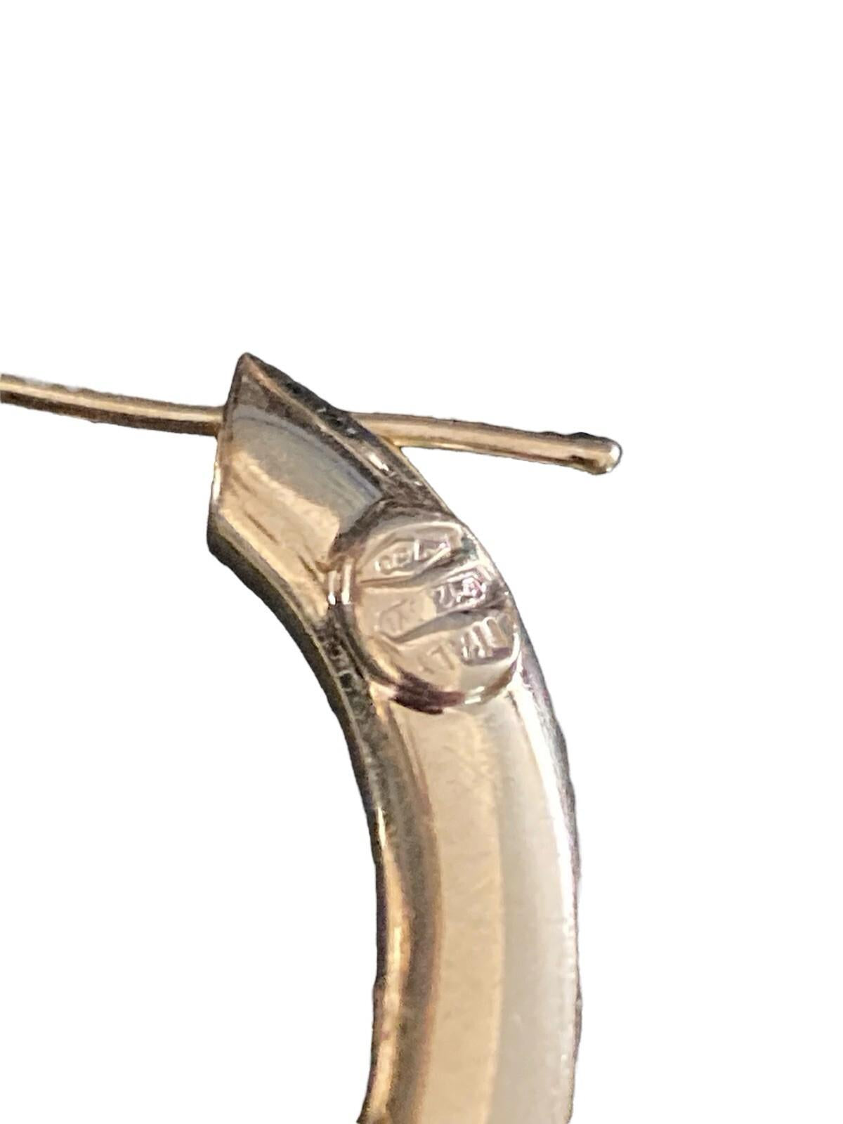 Vintage Riccardo Marotto 18k Gold Diamond Ruby Oval Hoop Earrings