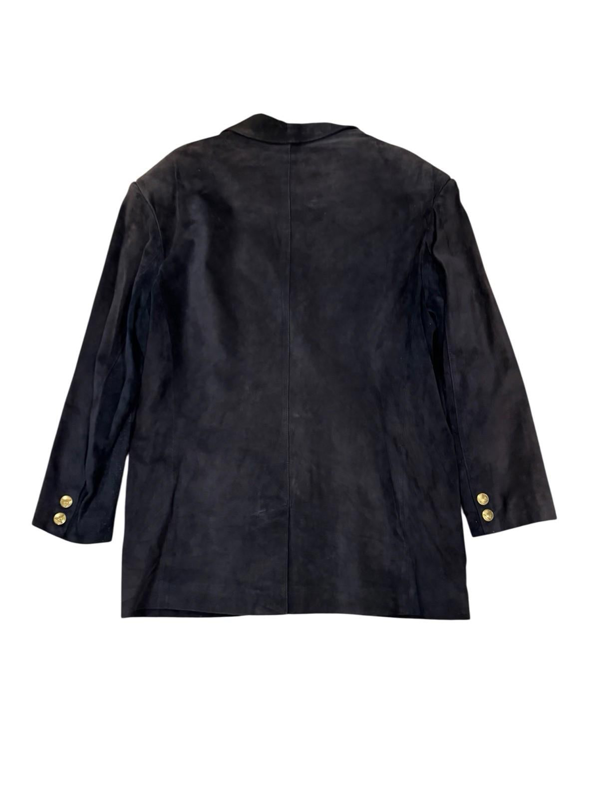 Guess Mens Leather Coat Blazer George's Marciano Suede Smoker's Jacket Large