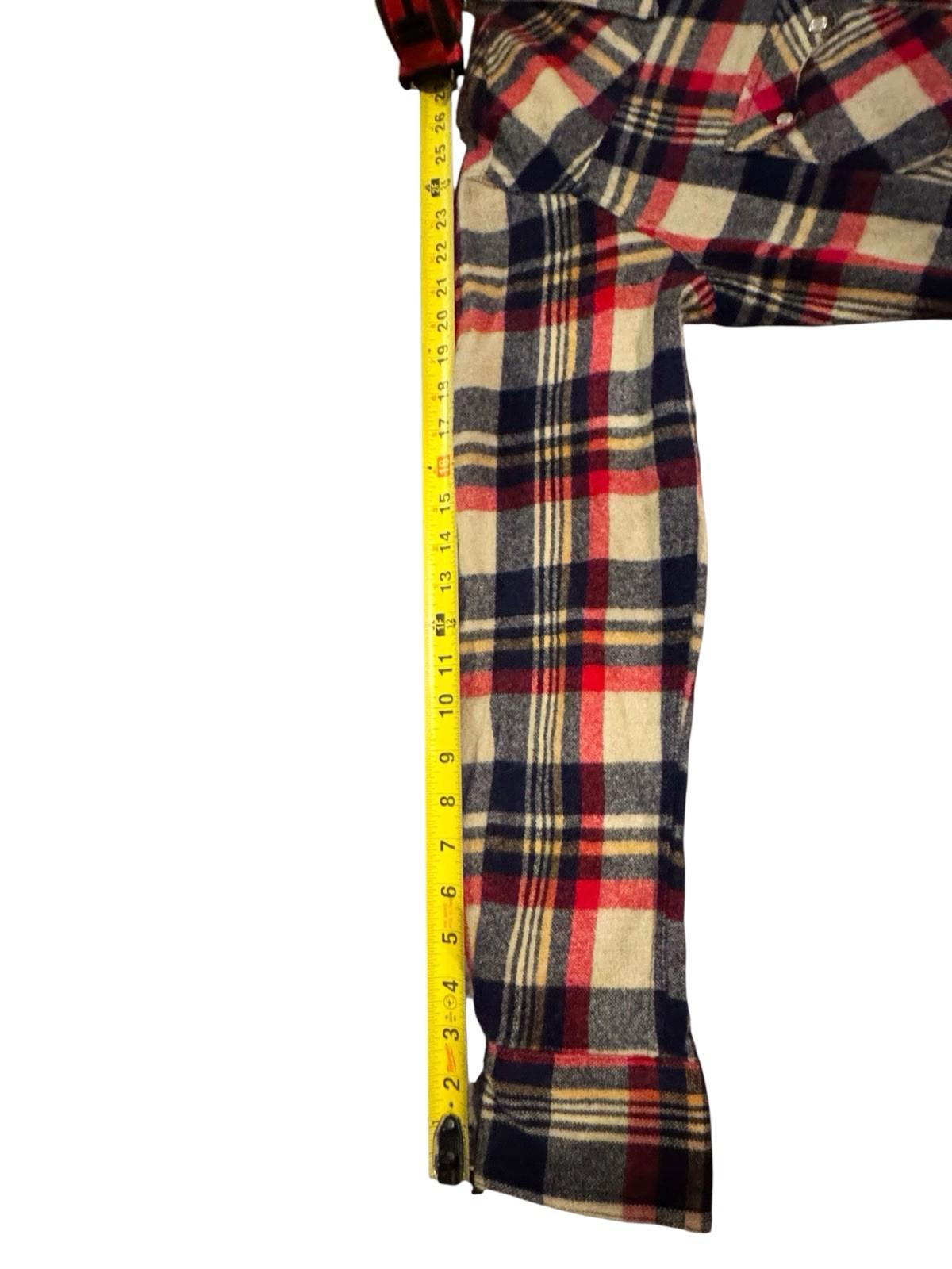 1980s Vintage Brittania Wool Plaid Flannel Button Up Down Shirt Cowboy Large
