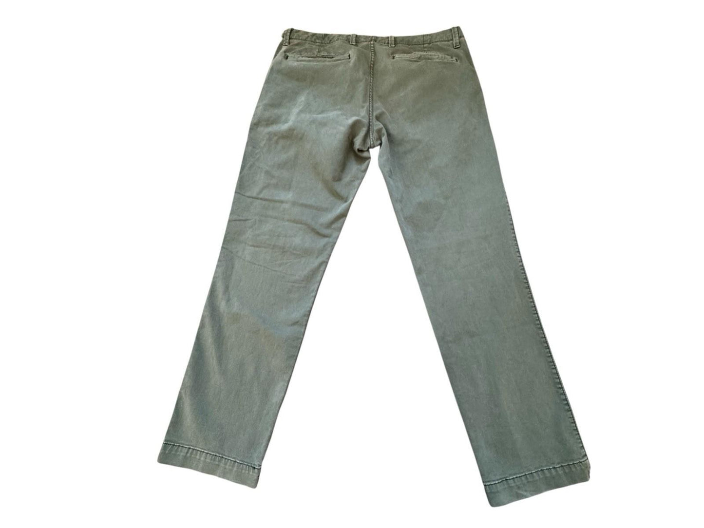 Vintage GAP KHAKIS Slim Y2K Army Green Chino Pants Mens 34 x 30