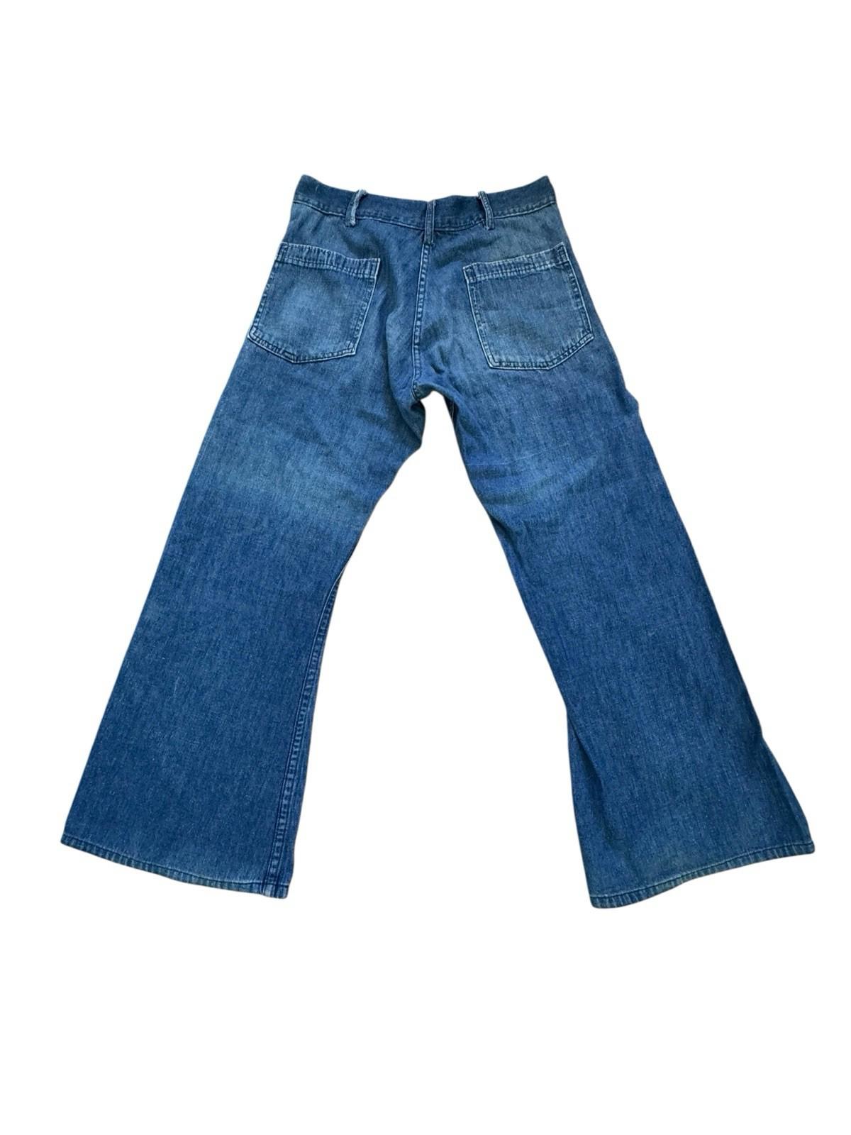 1970’s Seafarer Dungarees Vintage Denim Bell Botton Navy Jeans Size 28x24