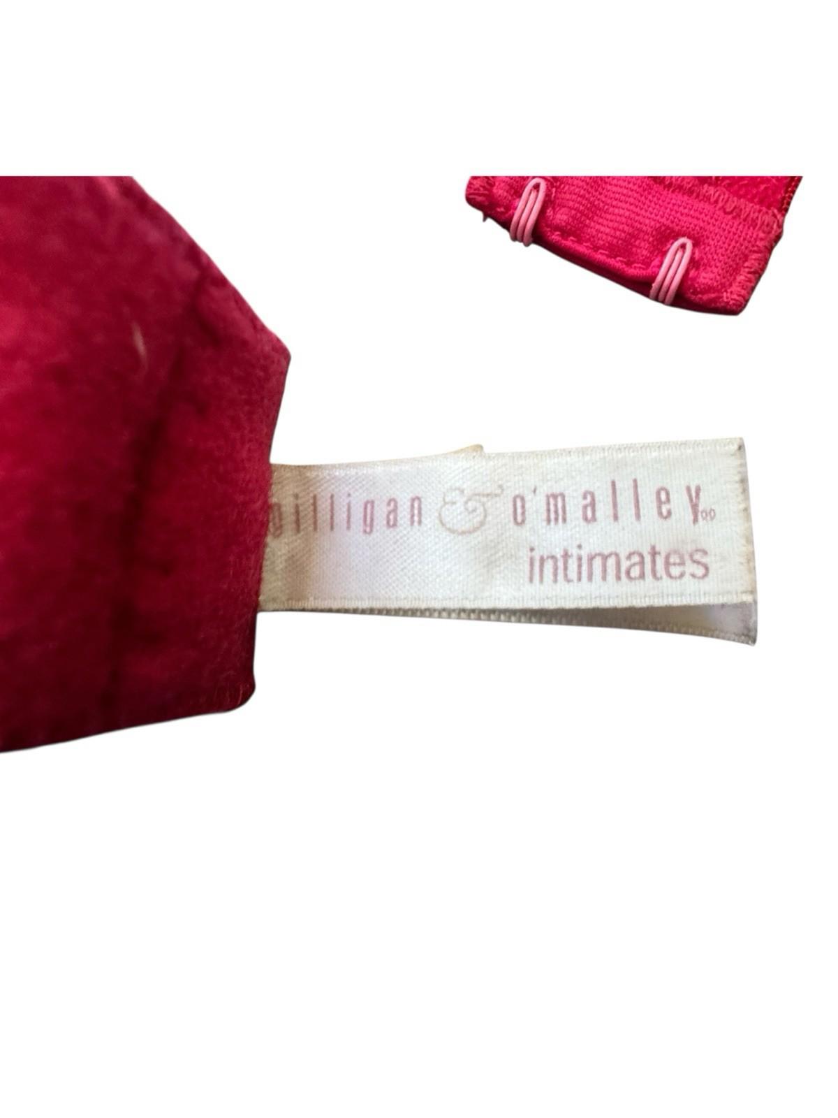 Gillian O'Malley Bedazzled Rhinestone Embroidery Deep Red Maroon Bra Drag 38DD