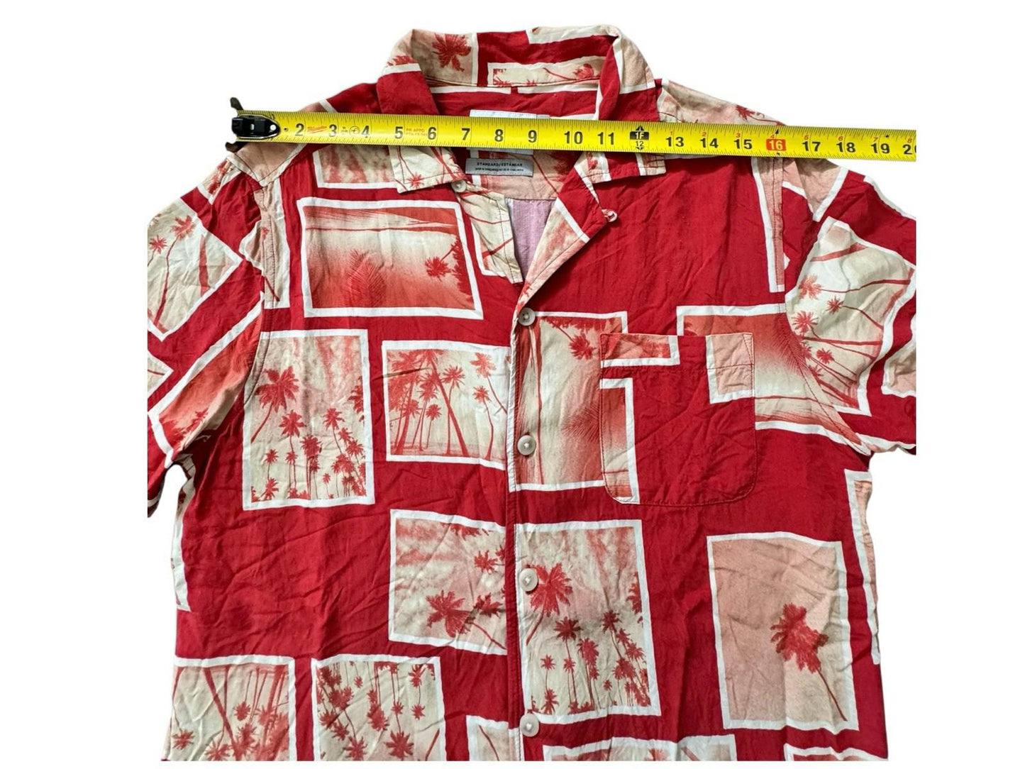 Goodfellow and Co Hawaiian Shirt Size Small Red Palm Trees