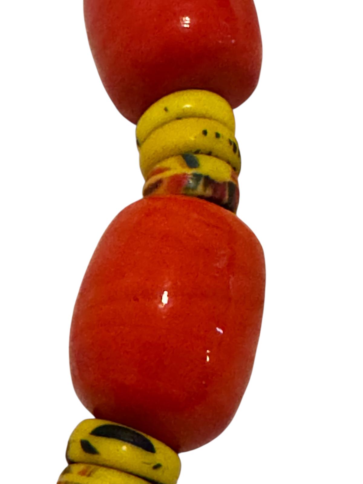 Vintage Large Ghana Kiffa Trade Bead Necklace Circa 1960s