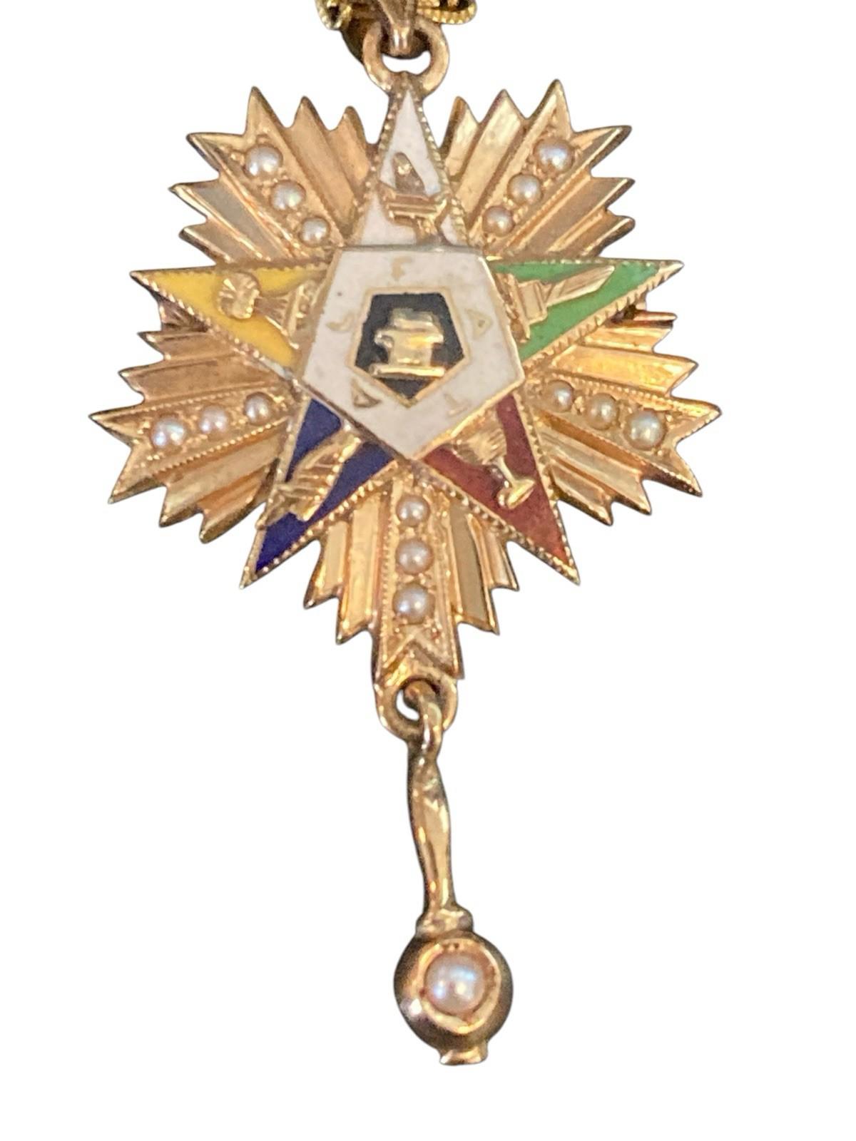 14K Gold Sorority Fraternal Pendant 1/20 12K Gold Necklace 1937 Beukendaal