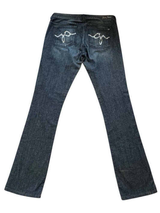 GUESS Designer Women's STARLIT Rhinestone Pocket Jeans Size 30