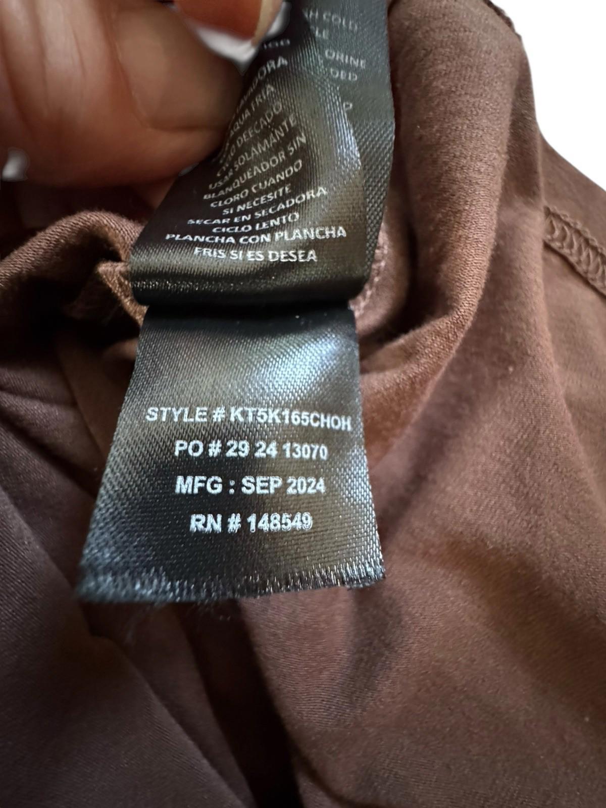 Kenneth Cole New York T-Shirt Kids Young Adult Tee Logo TShirt Brown Size 7