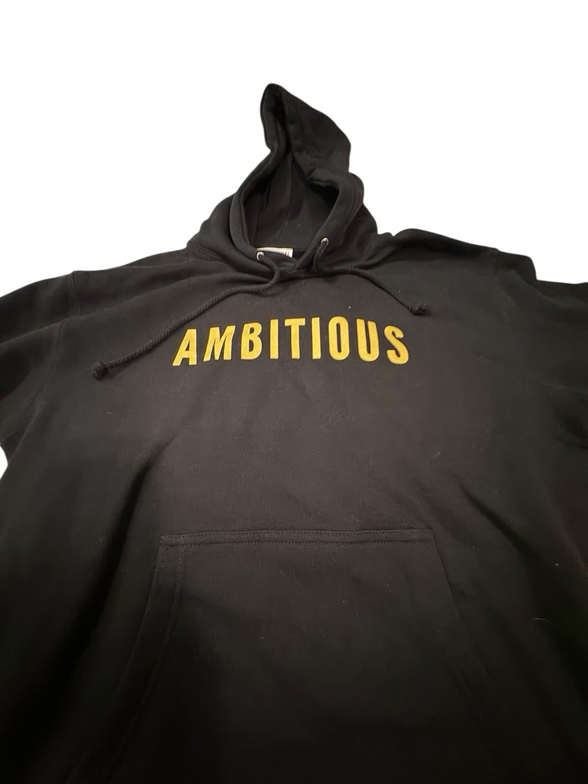 Phenomenal Brand AMBITIOUS Pullover Hoodie Sweatshirt Black Size Medium Mens