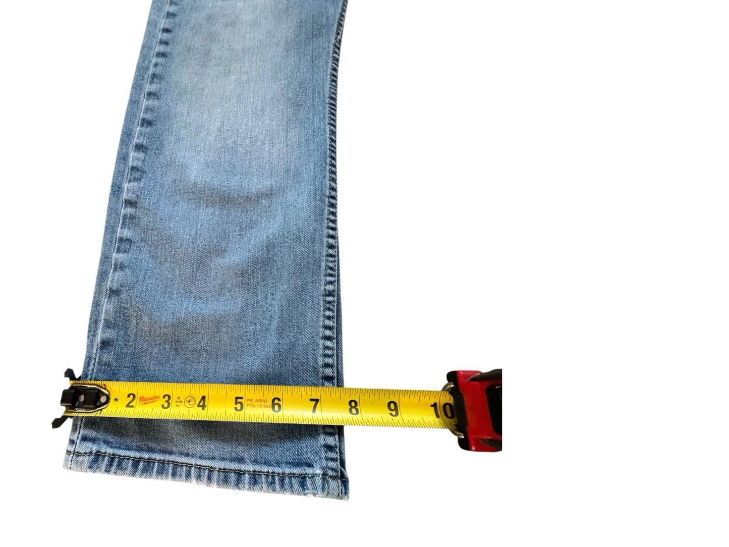 Levis 513 Blue Jeans Size 38 x 30 Denim Well Worn And Soft With Tear