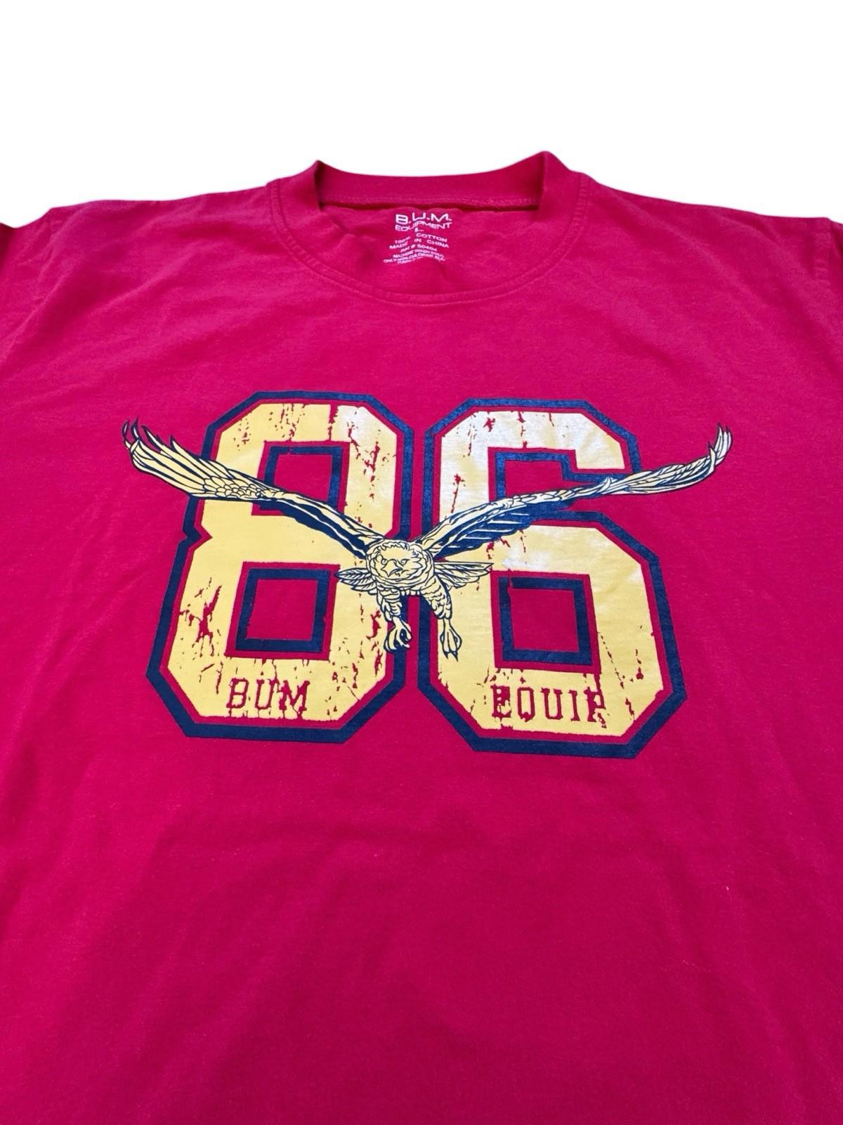 B U M Equipment 86 Eagle Red Mens T Shirt Dead Stock Size Large