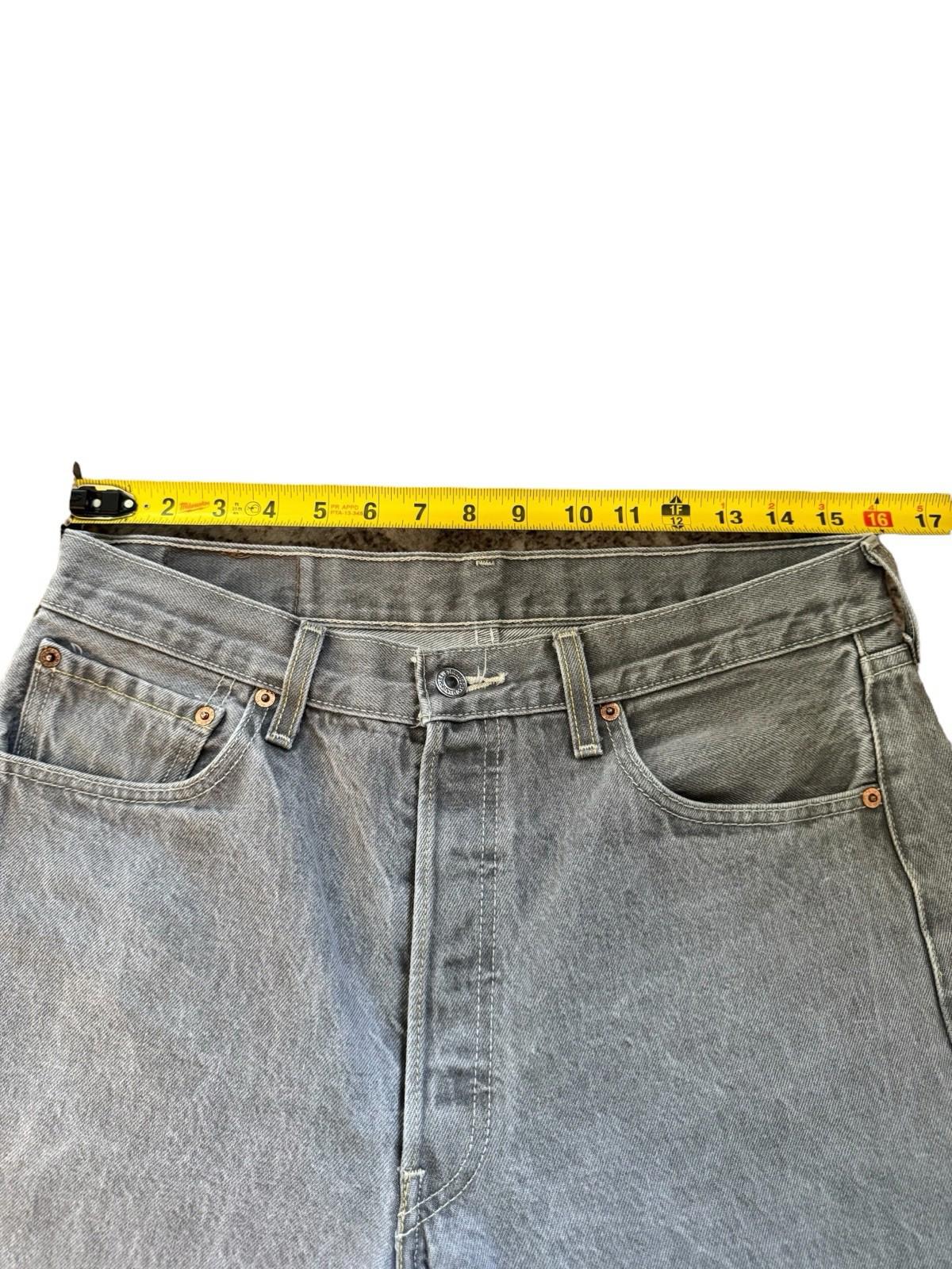 Vintage Mens Levis 501 Button Jeans Fly 34 x 32 Grey Near Perfect