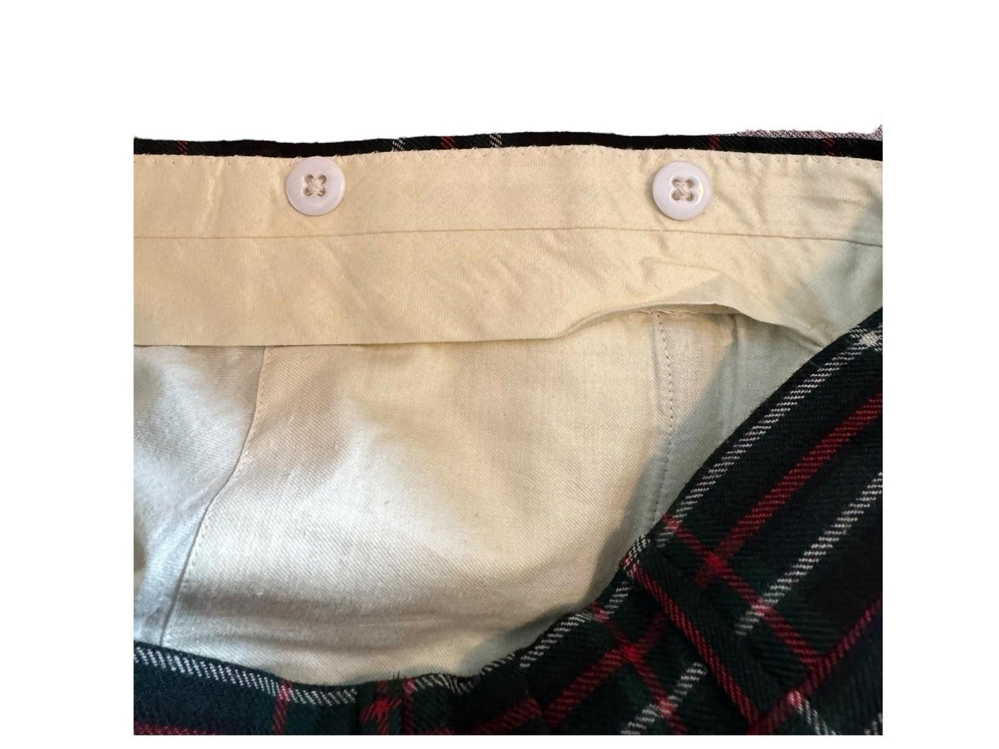 POSH Newport Beach Wool Plaid Pants With Suspender Buttons NWOT 31x28