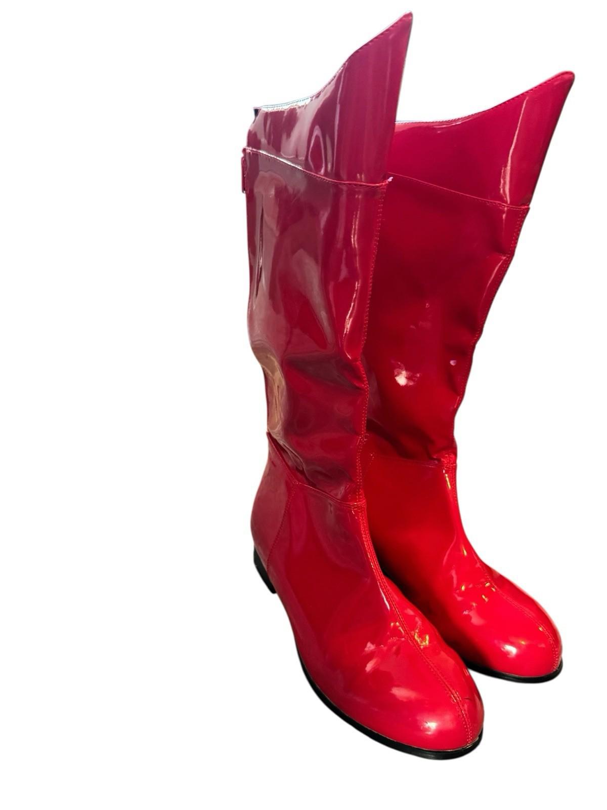 Funtasma Drag Knee High Zipper Superhero Boots Hero Halloween Mens Small 8/9